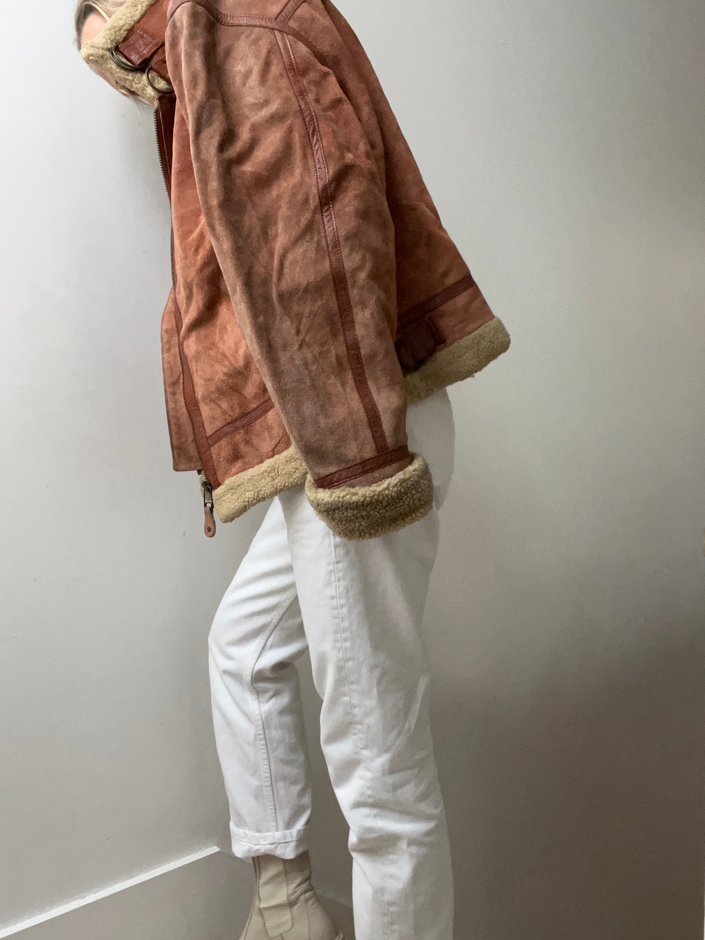 Not specified Jackets Large Peach Vintage Shearling Jacket