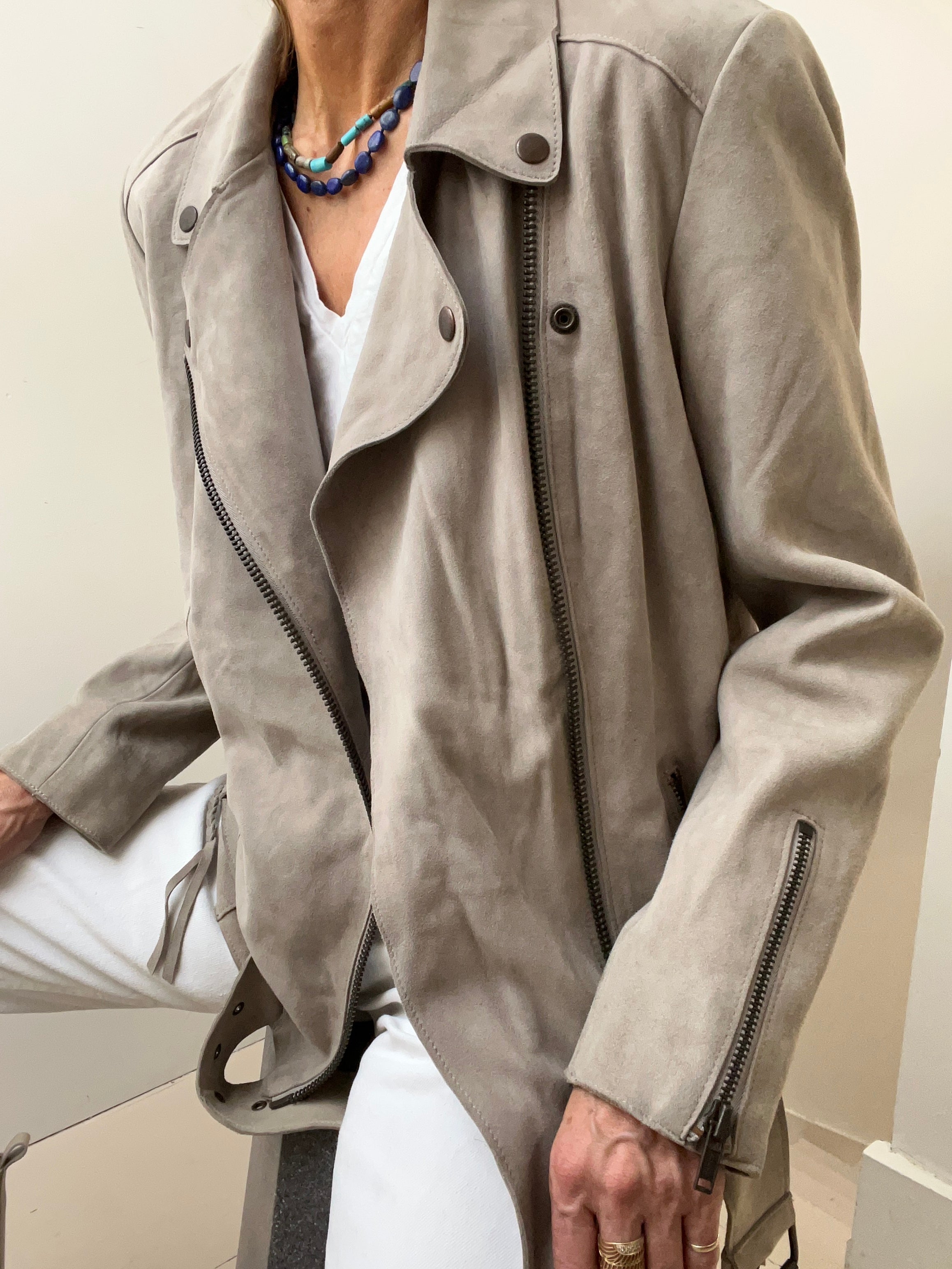 Not specified Jackets Medium Soft Grey Suede Jacket