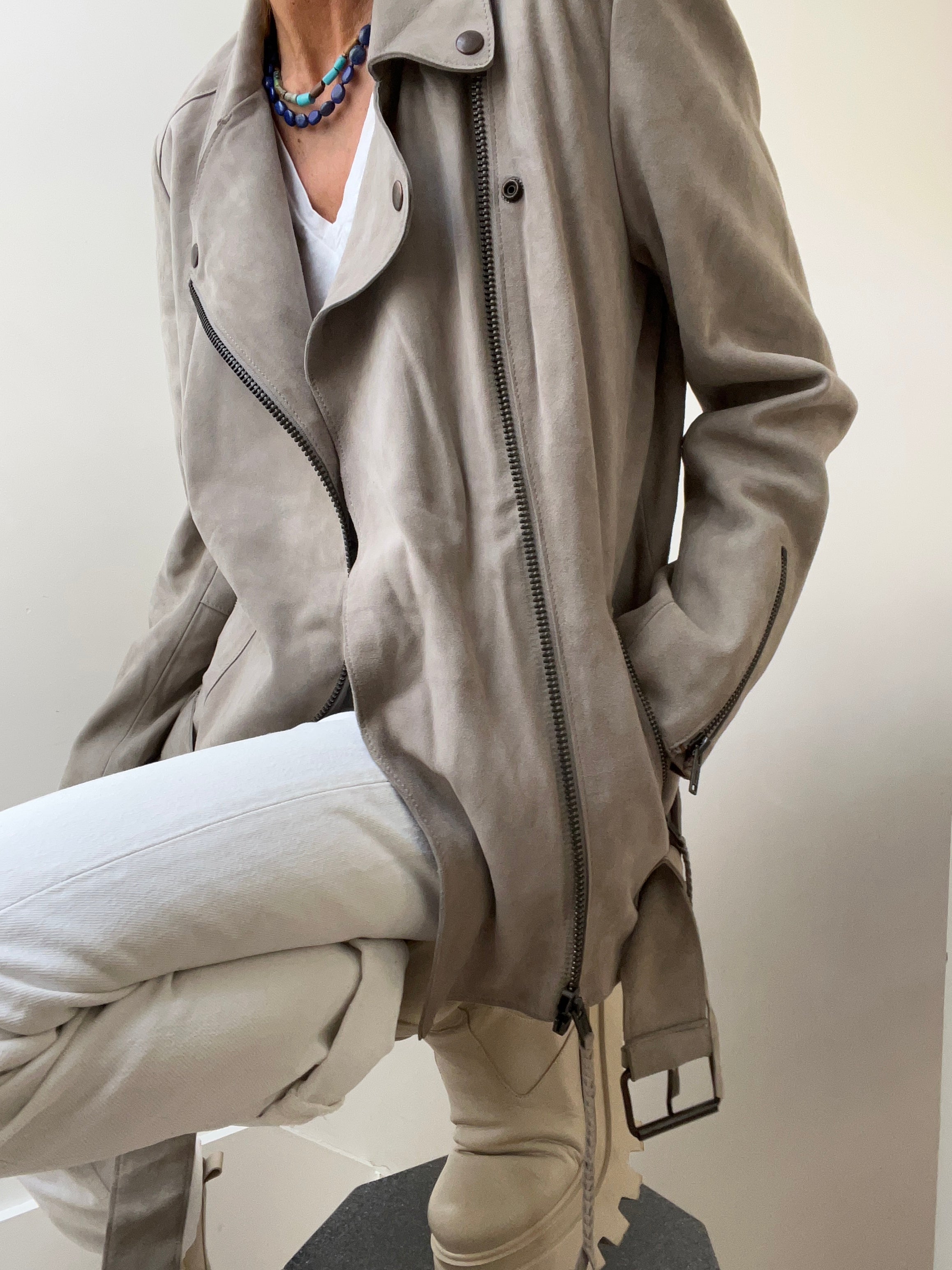 Not specified Jackets Medium Soft Grey Suede Jacket