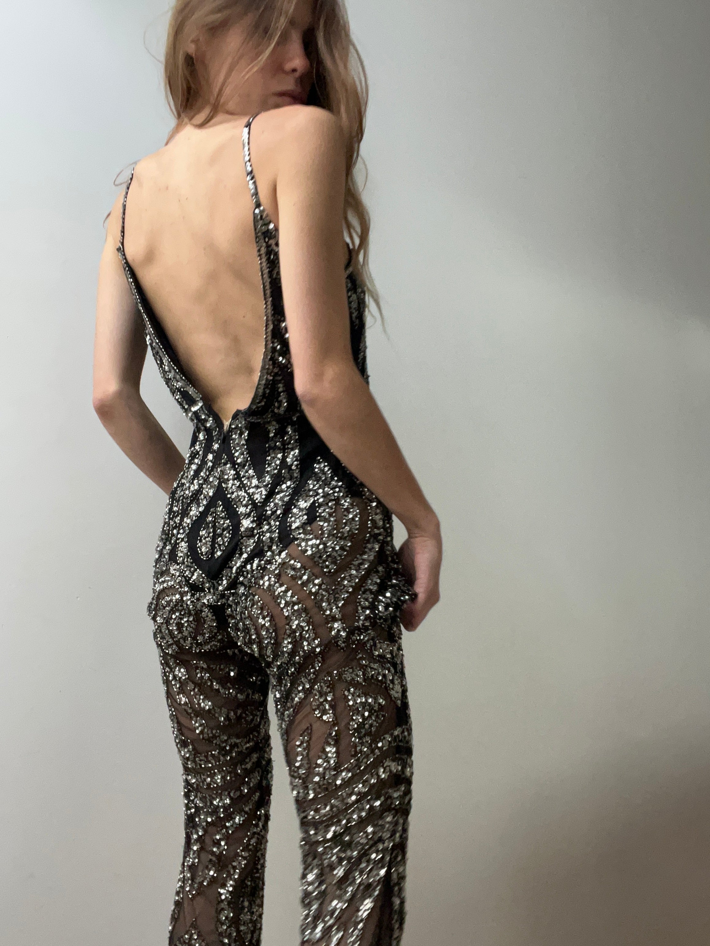 Black Strappy Sequin Jumpsuit Black | Jumpsuits