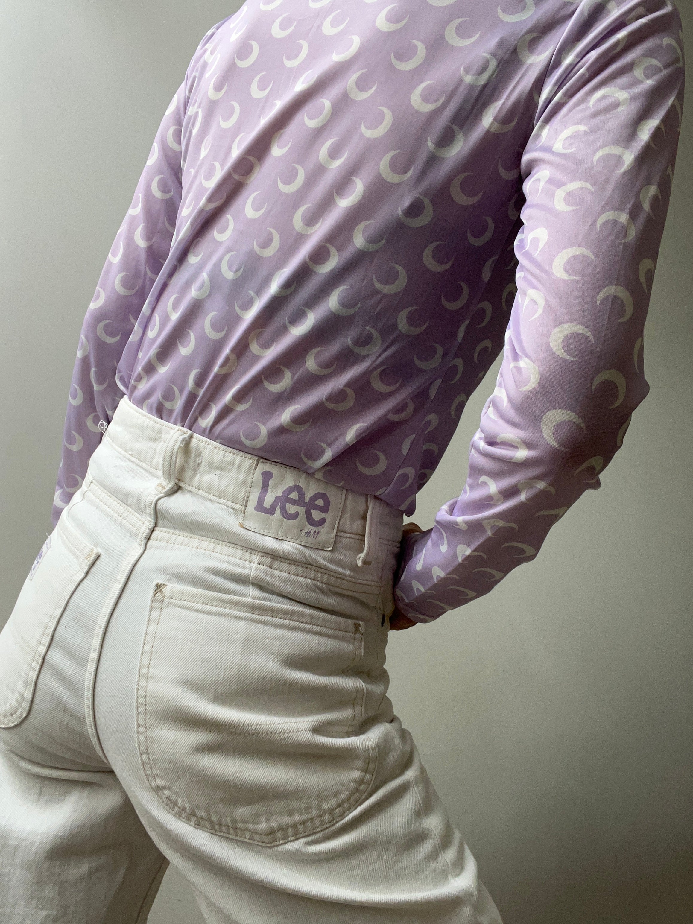 Crescent Moon Top Lilac With White | Tops