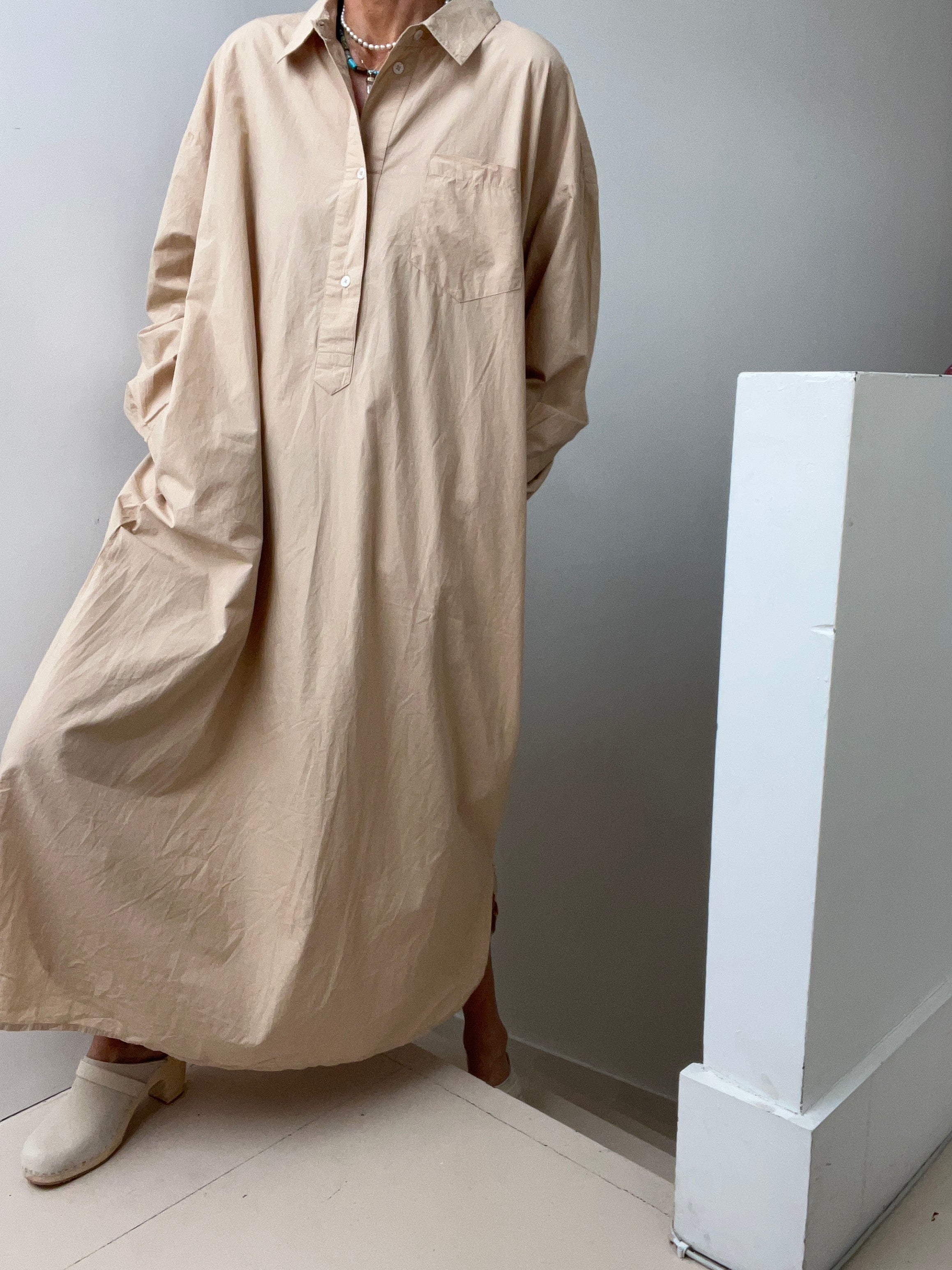 Skall Studio Dresses Edgar Shirtdress Dark Sand