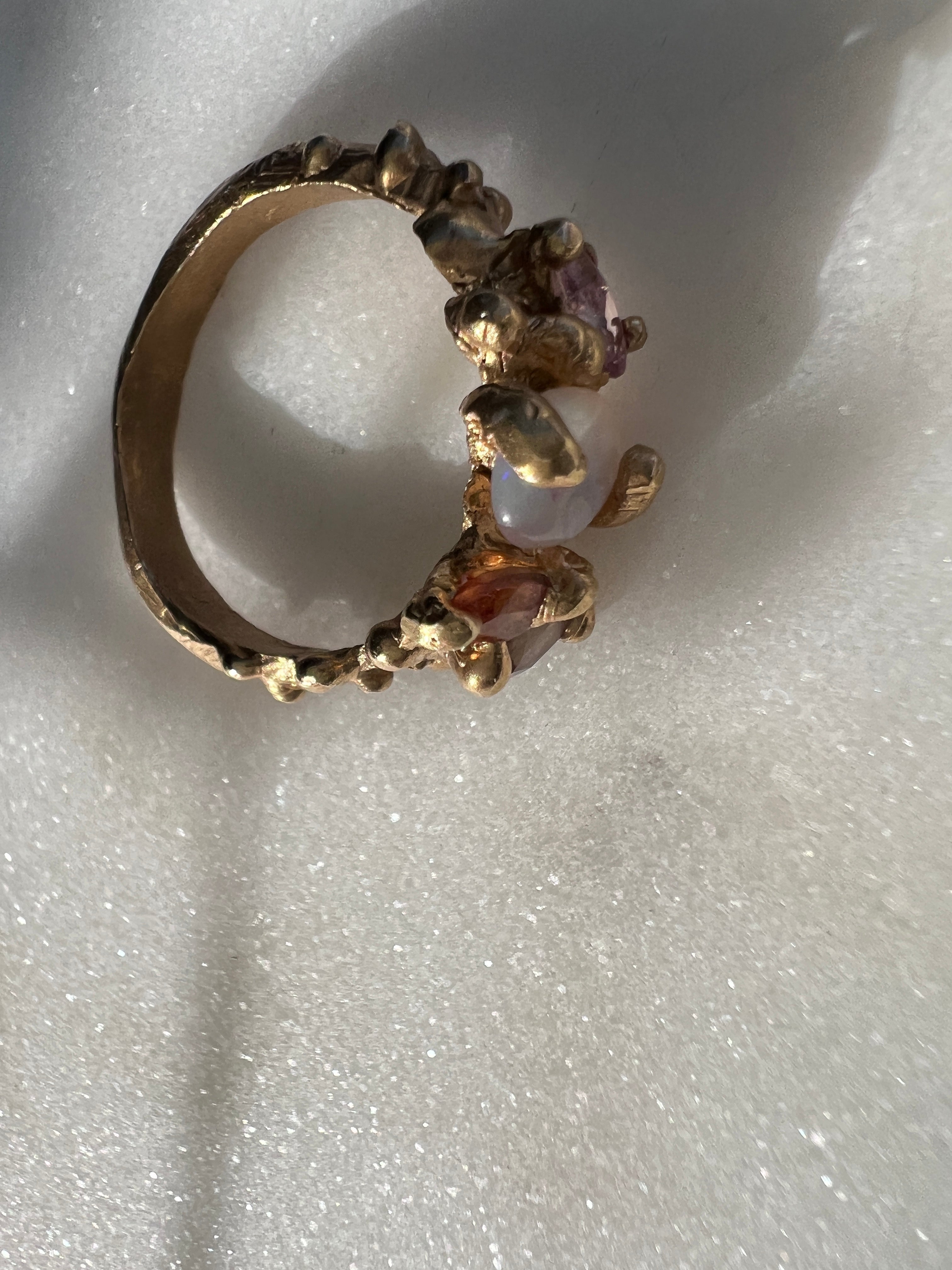 Small Honey Sapphire And Opal | Rings