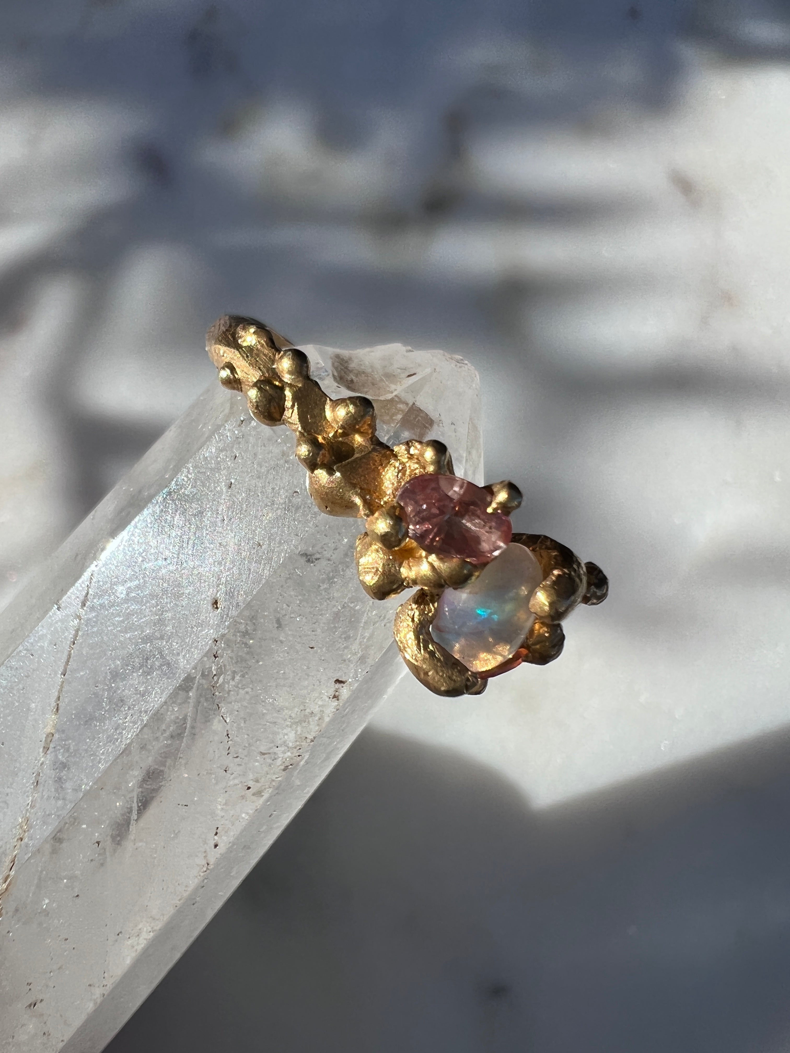Small Honey Sapphire And Opal | Rings