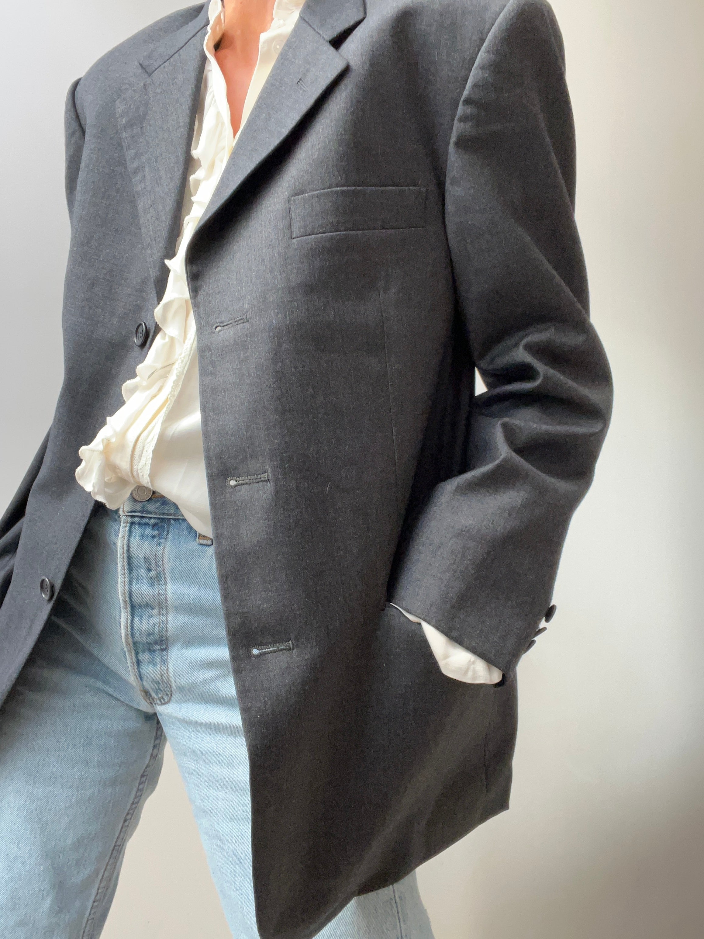 Crisp Grey Italian Blazer | Jackets