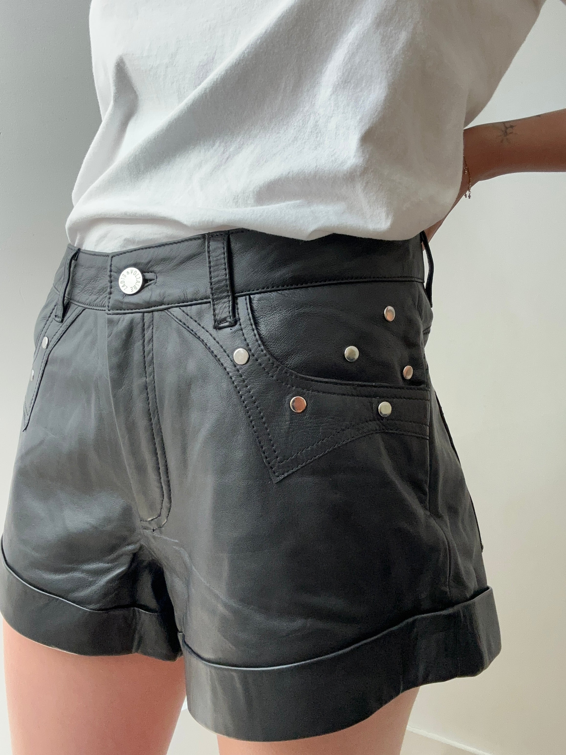 Zadig + Voltaire Shorts Zadig & Voltaire Leather Shorts Black