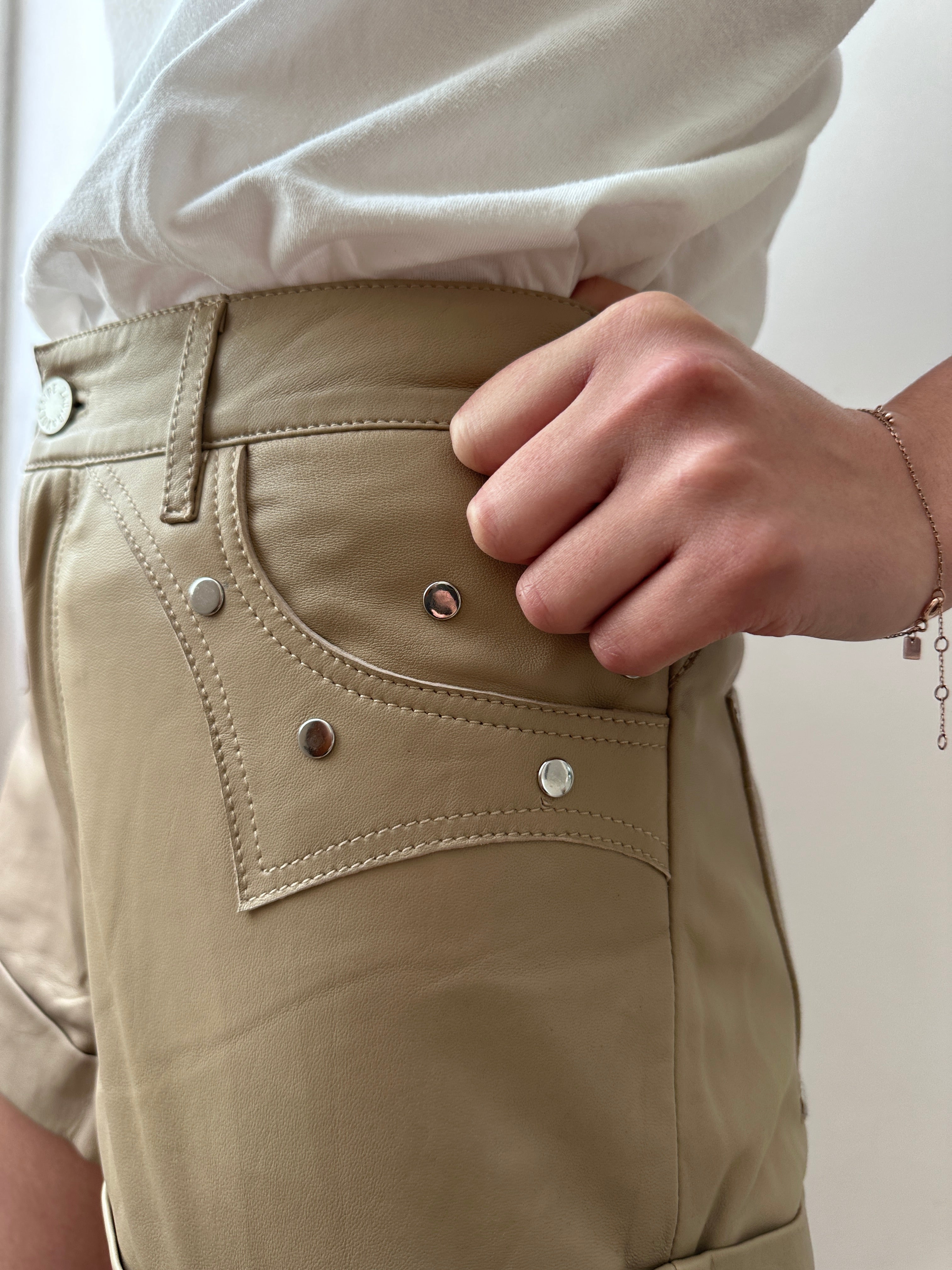 Zadig + Voltaire Shorts Zadig & Voltaire Leather Shorts Nude