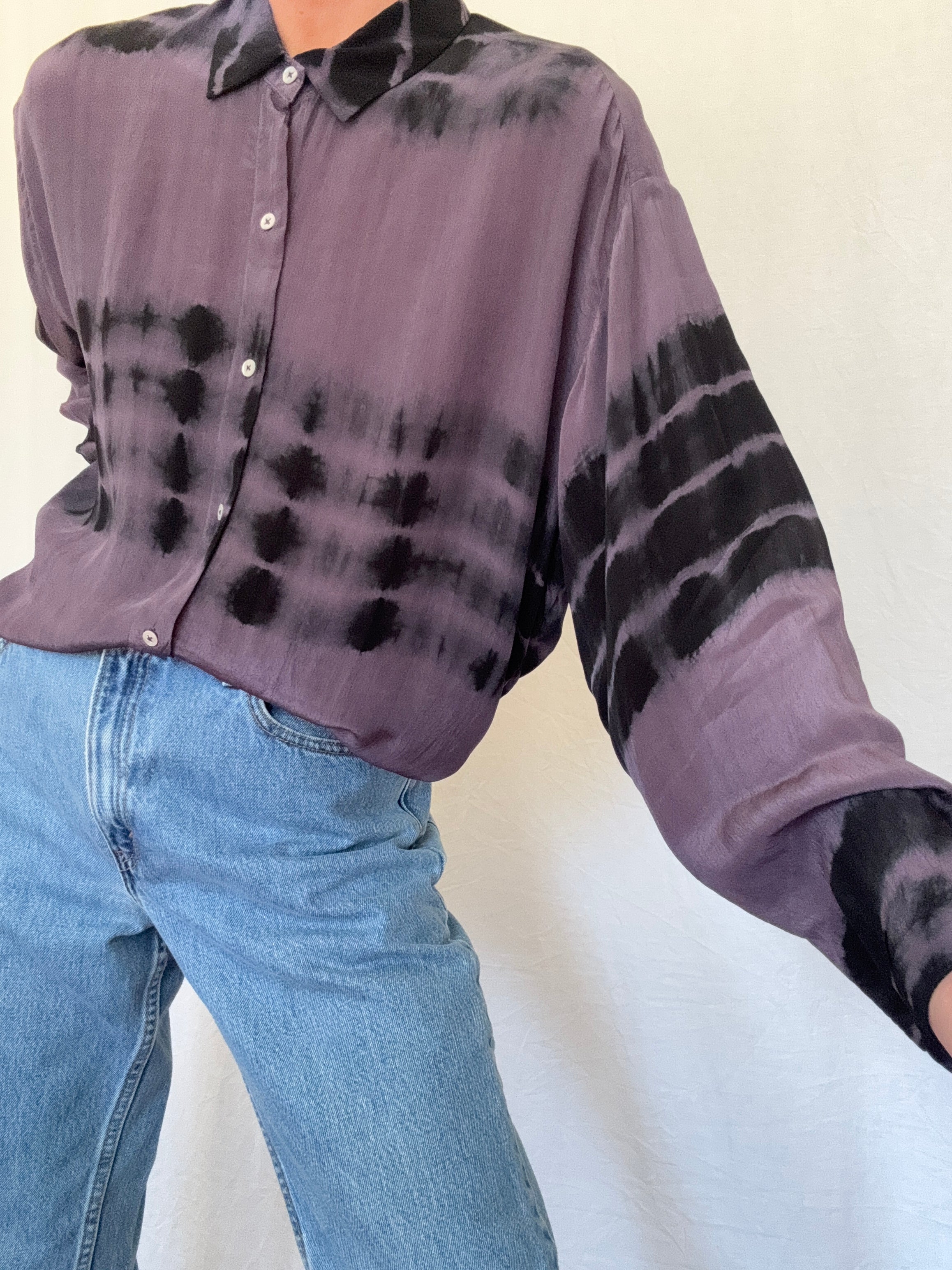 Meganne Blouse Deep Purple Tiedye | Shirts