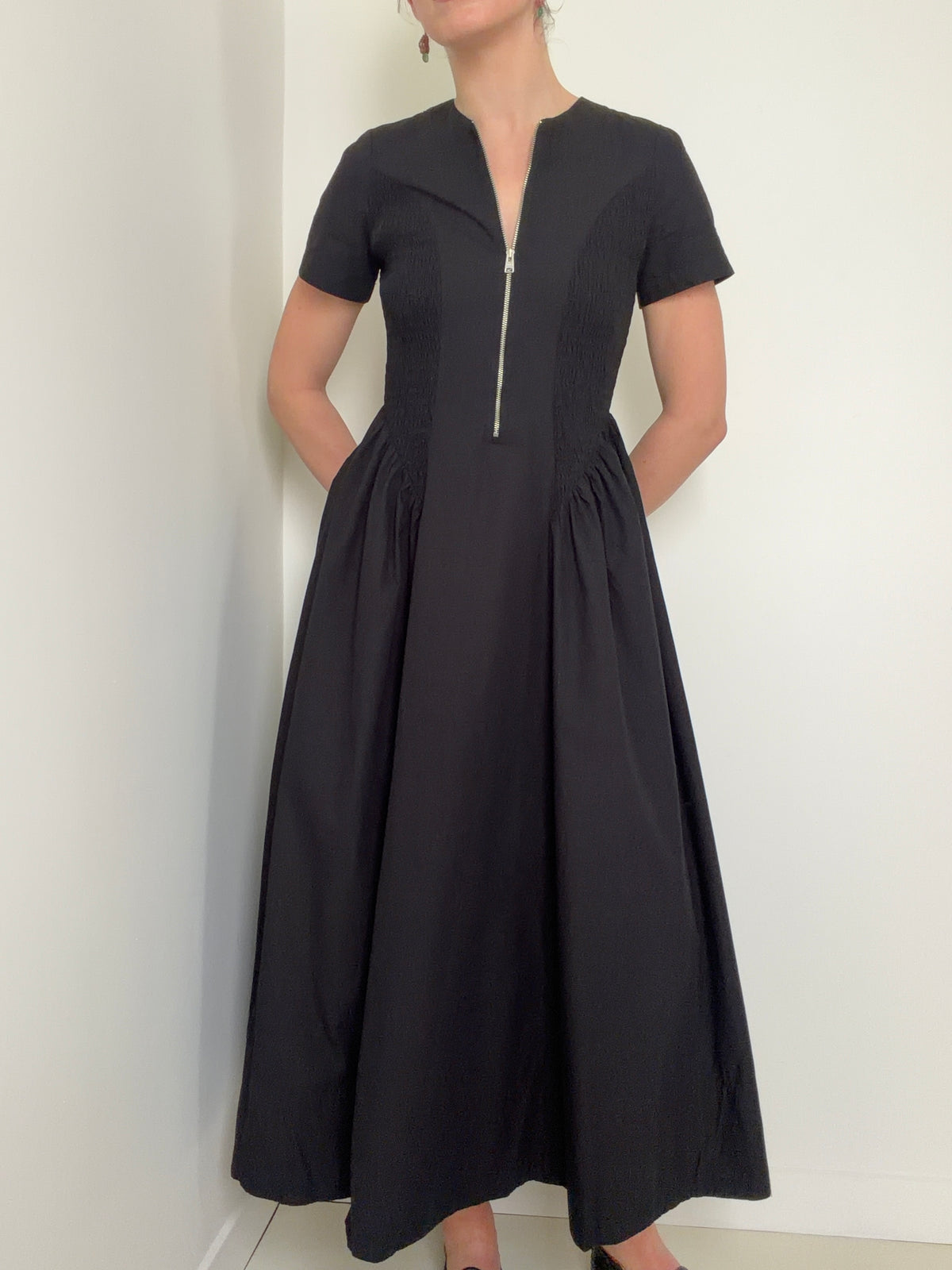 Sheena Cotton Midi Dress Black