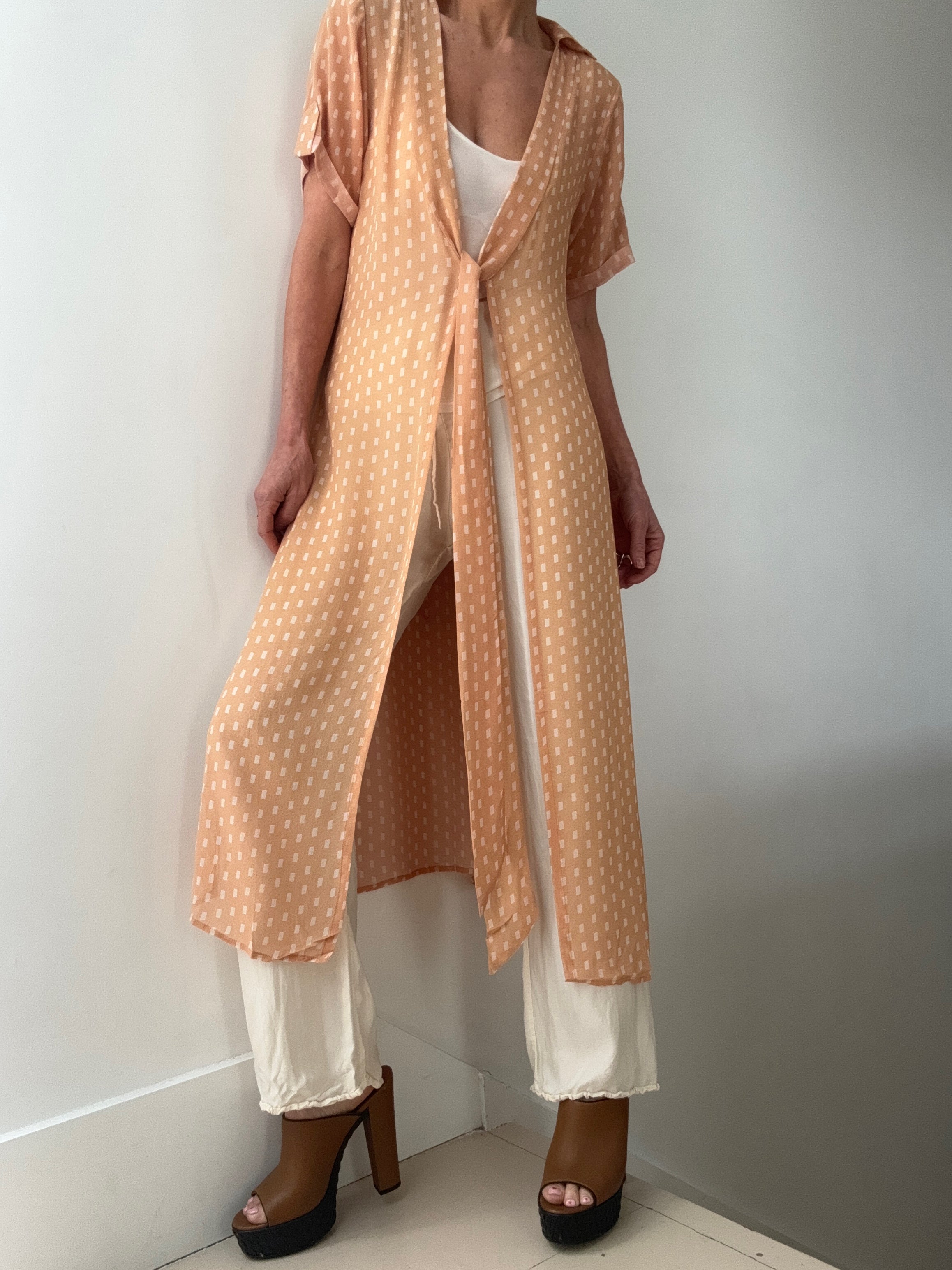 Evarae Silk Tie Front Shirtdress