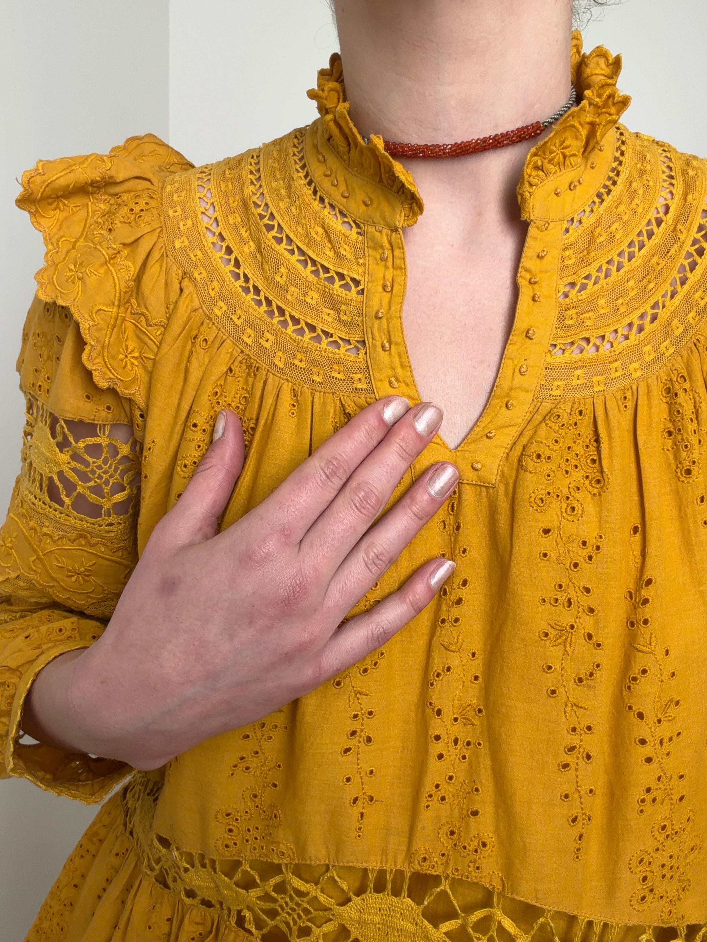 Marigold Prairie Lace Mini Dress