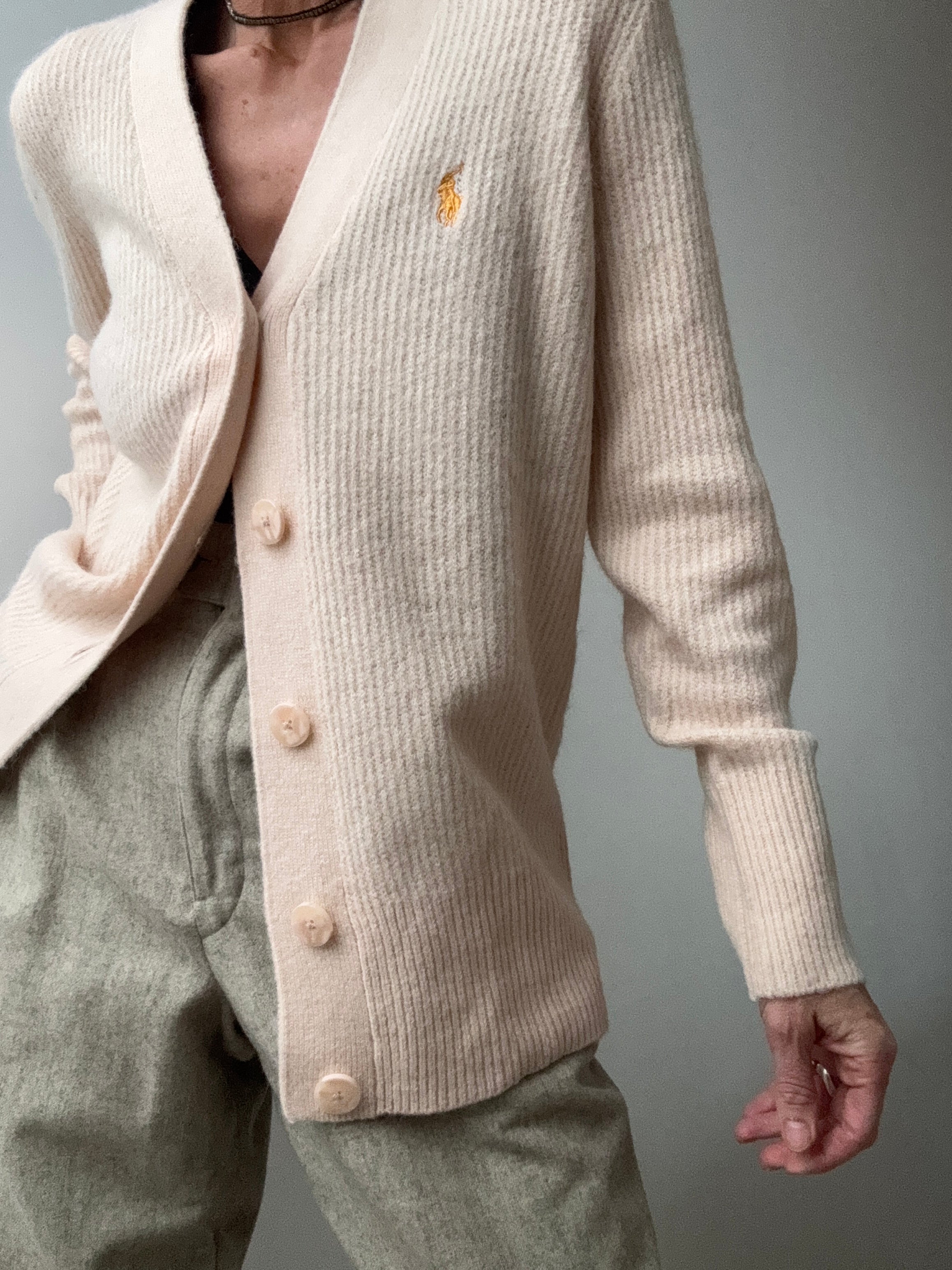 Ralph Lauren Soft Ribbed Cardigan Blush