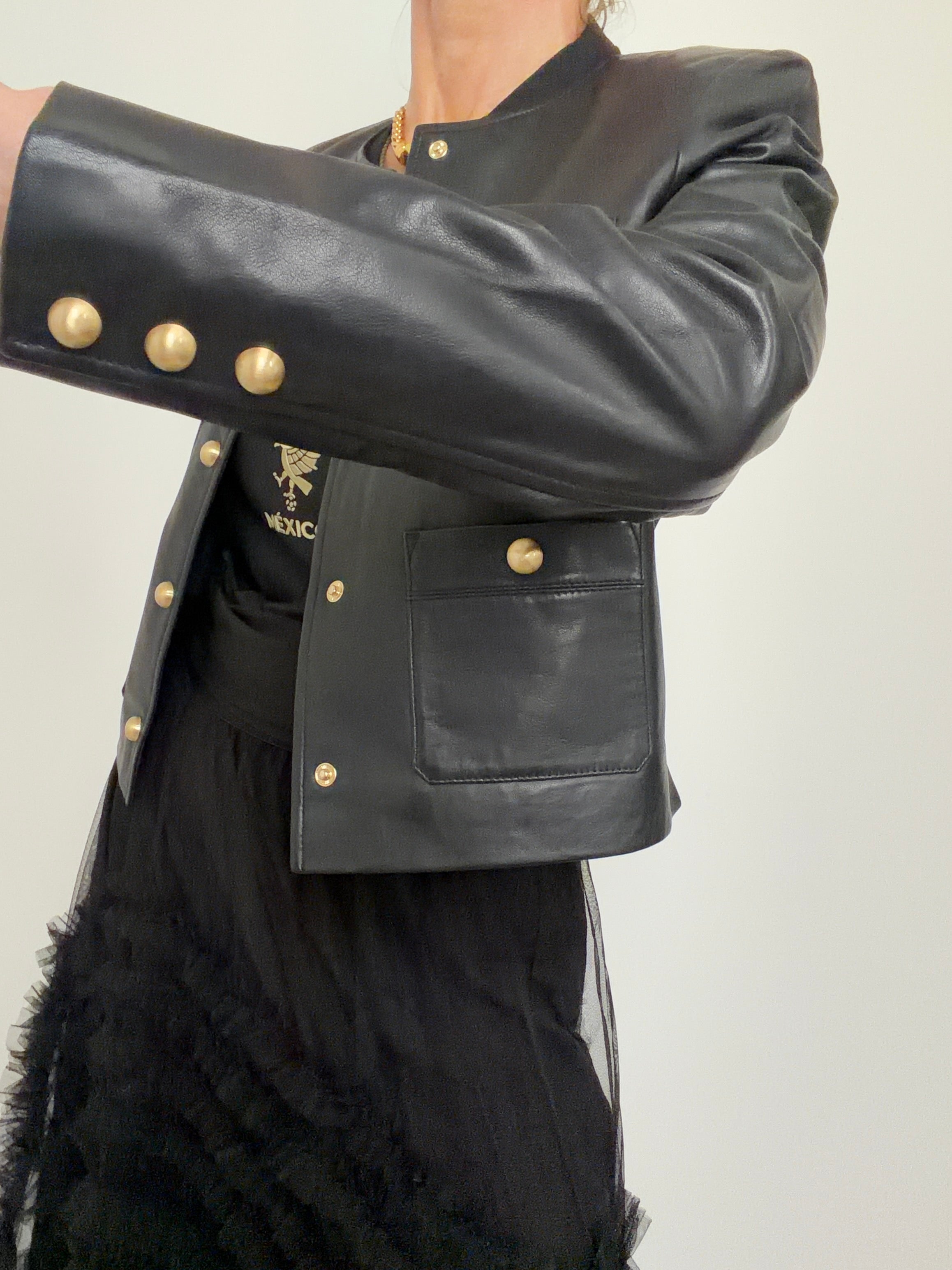 Leather Jacket With Four Pockets