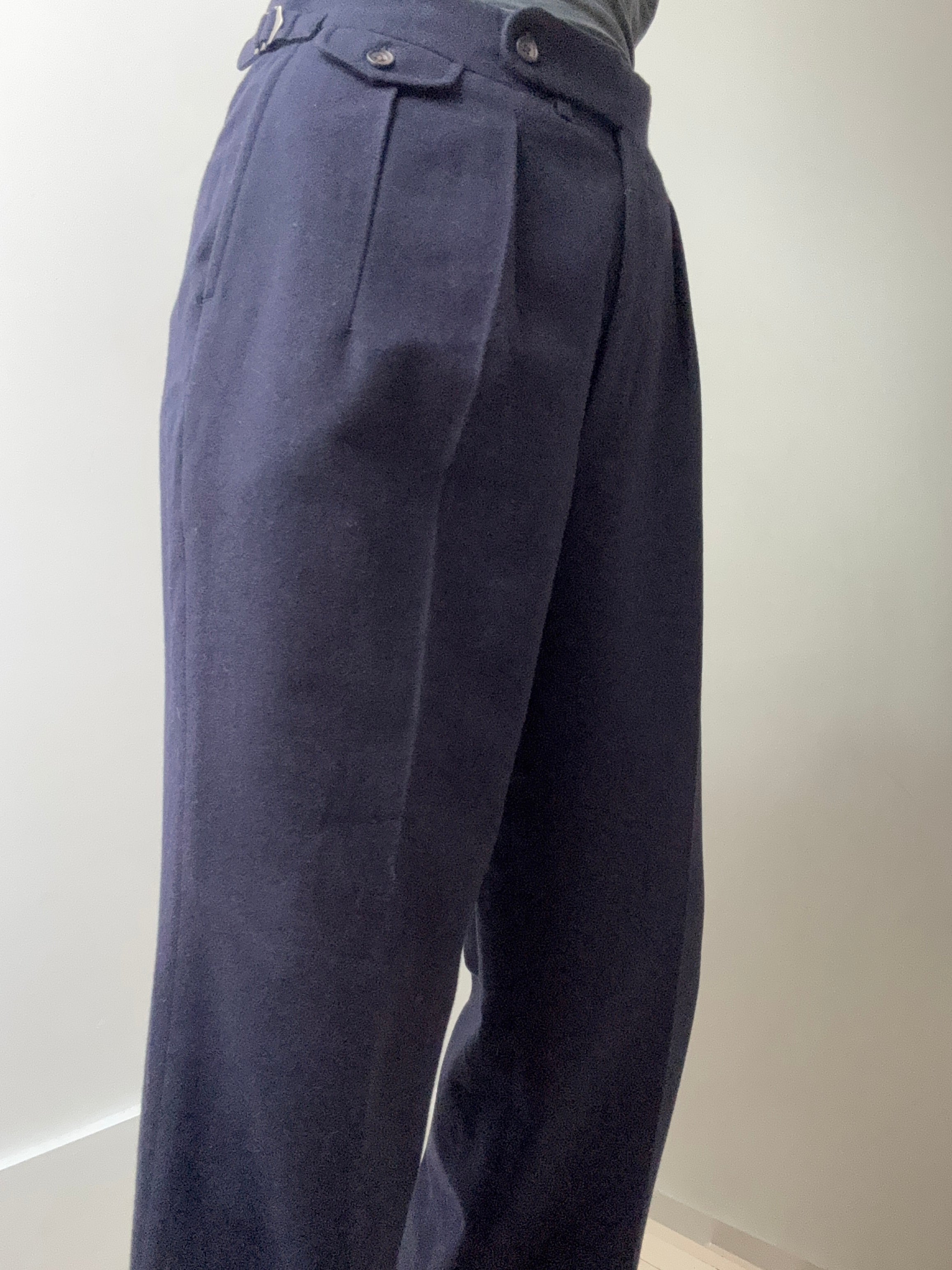 Vintage Navy Wool Stanbury Pants