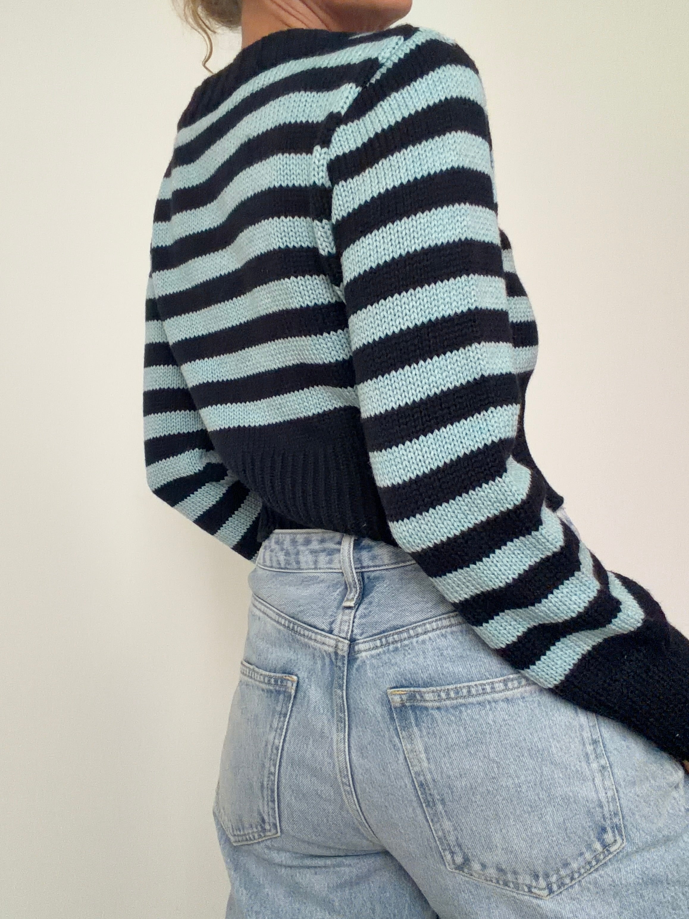 Retro Stripe Crop Knit