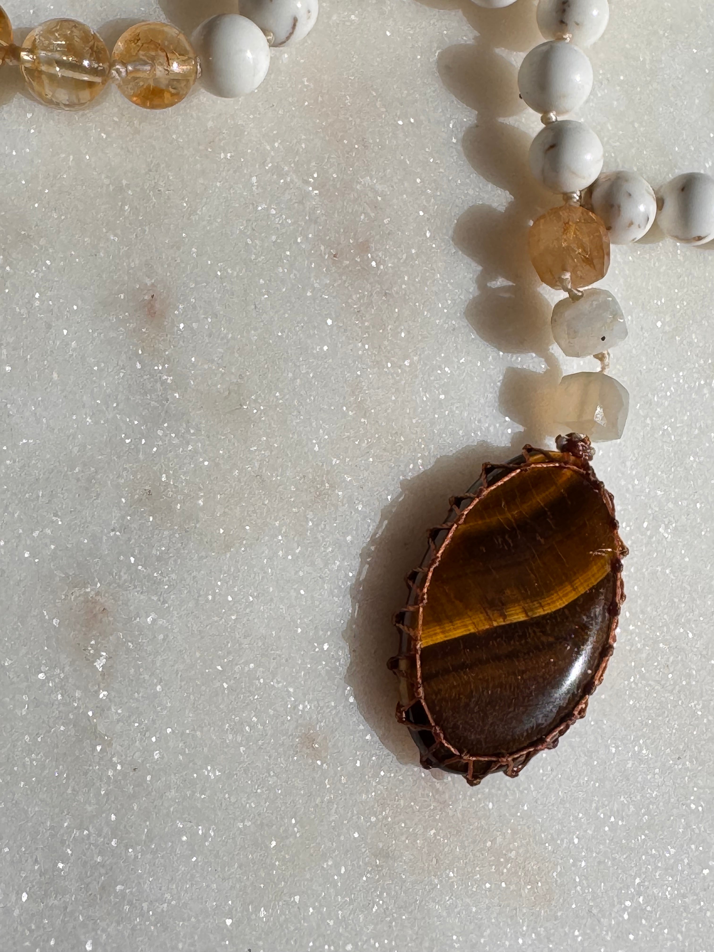 Brown Rhodochrosite With Citrine Mala