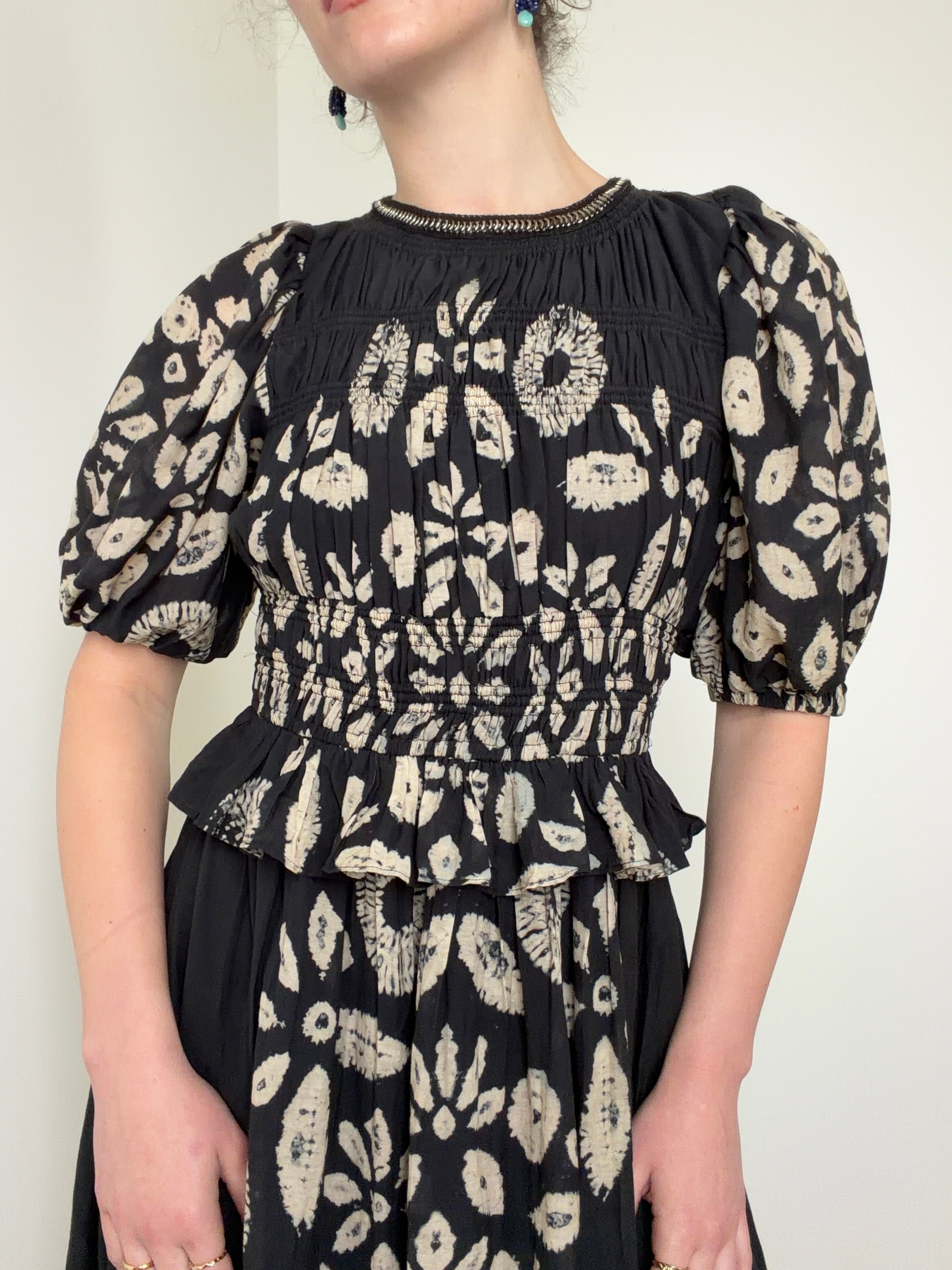 Batik Floral Midi Dress