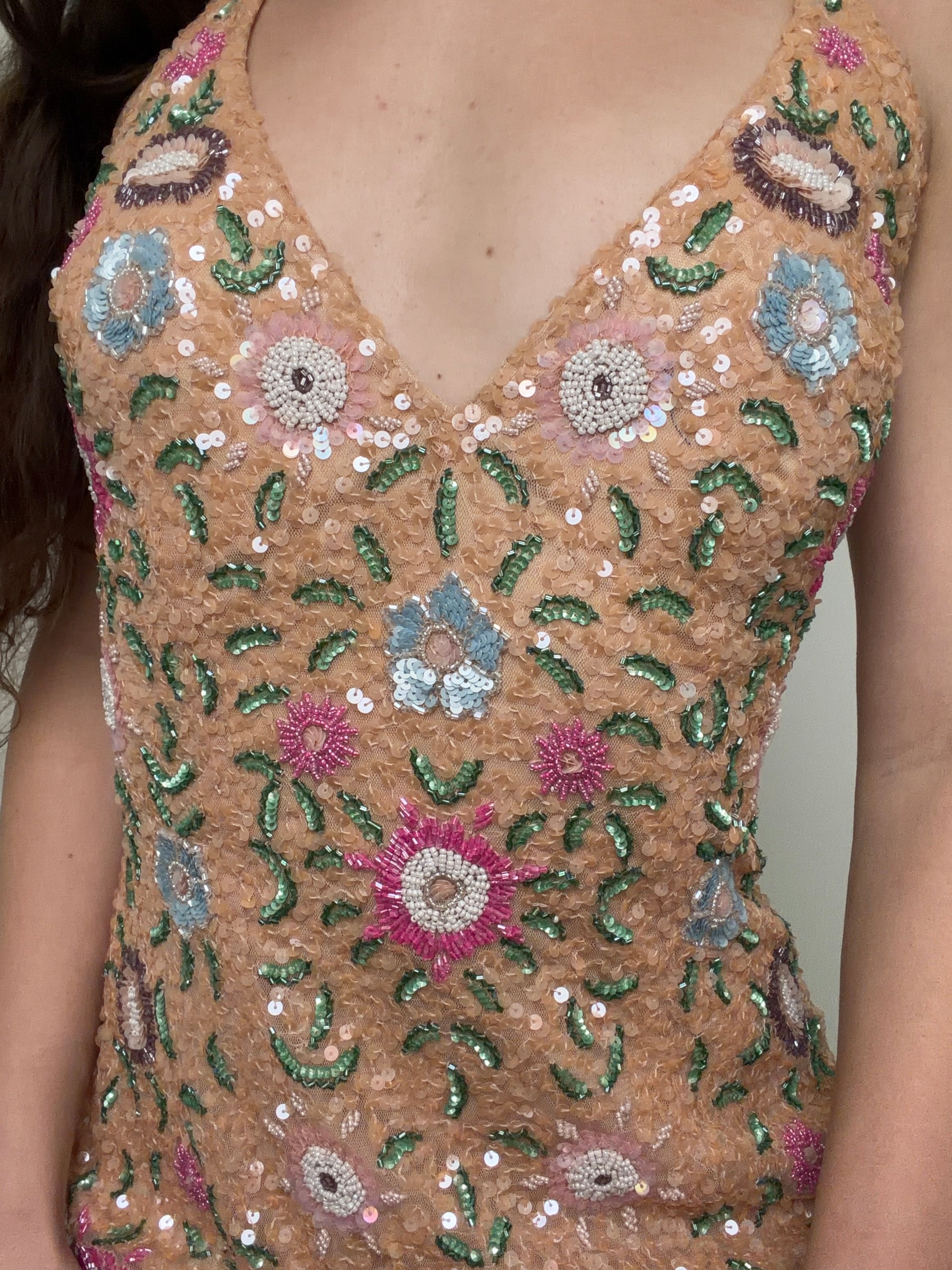 Blush Mocha Floral Mini Dress