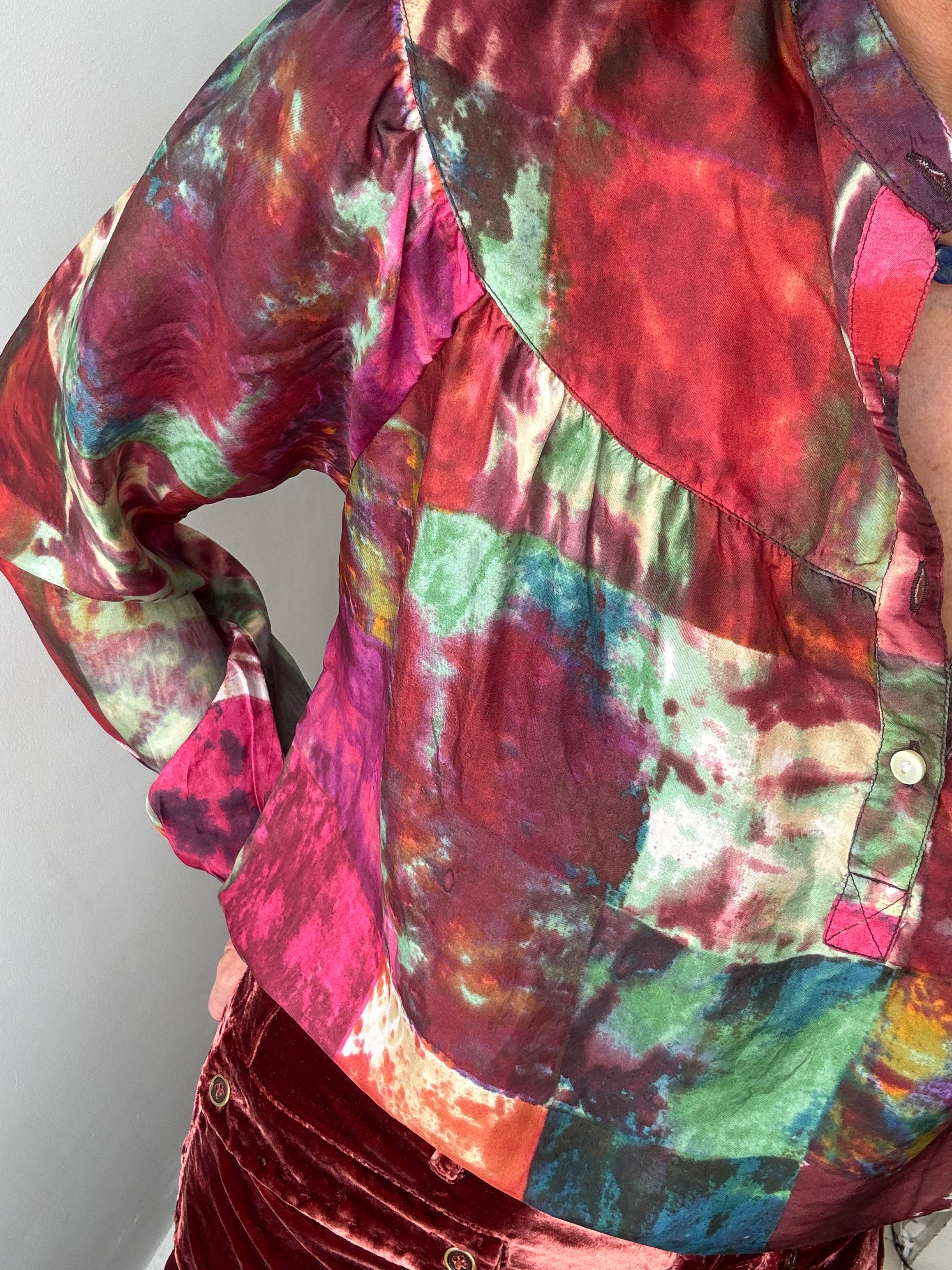 Lucky Brand Tie Dye Silk Blouse | Shirts