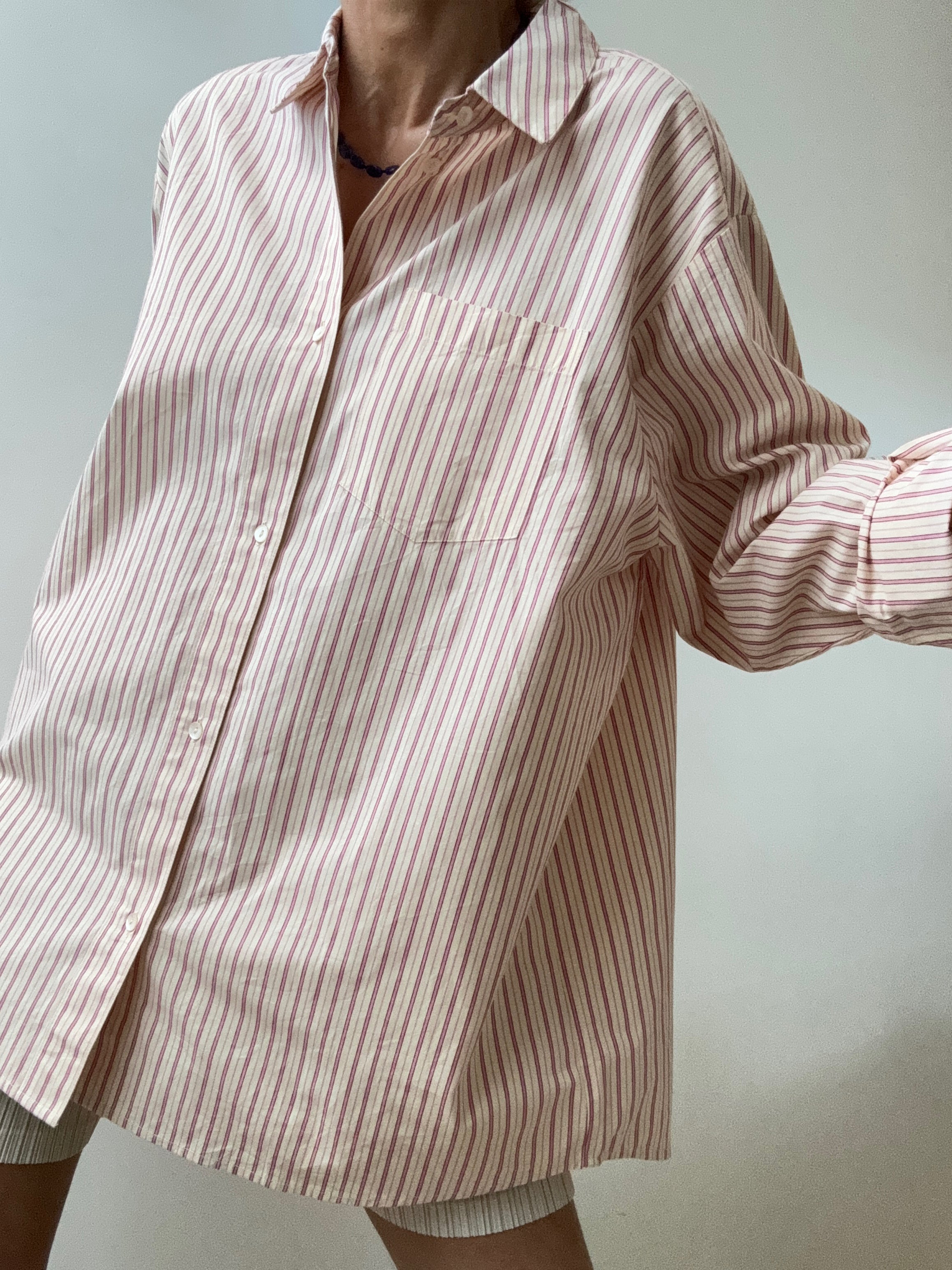 Organic Cotton Edgar Shirt Ruby Stripe