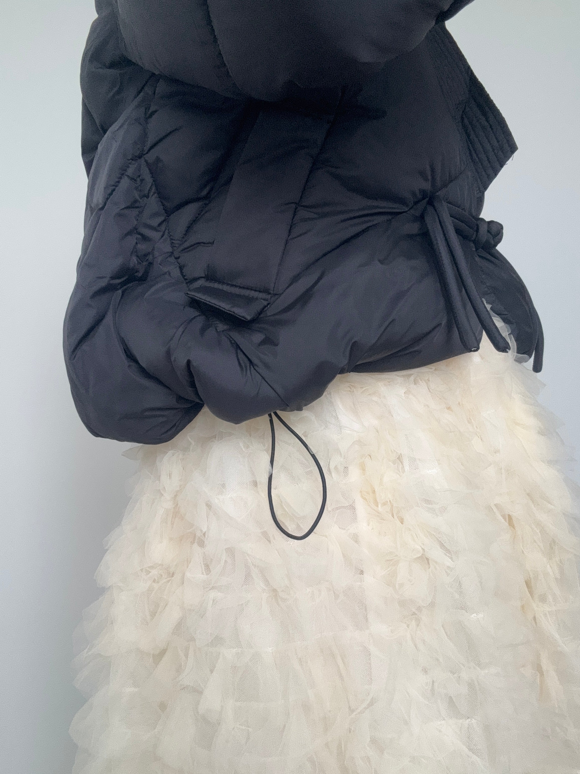 Knotted Button Kimono Jacket Black