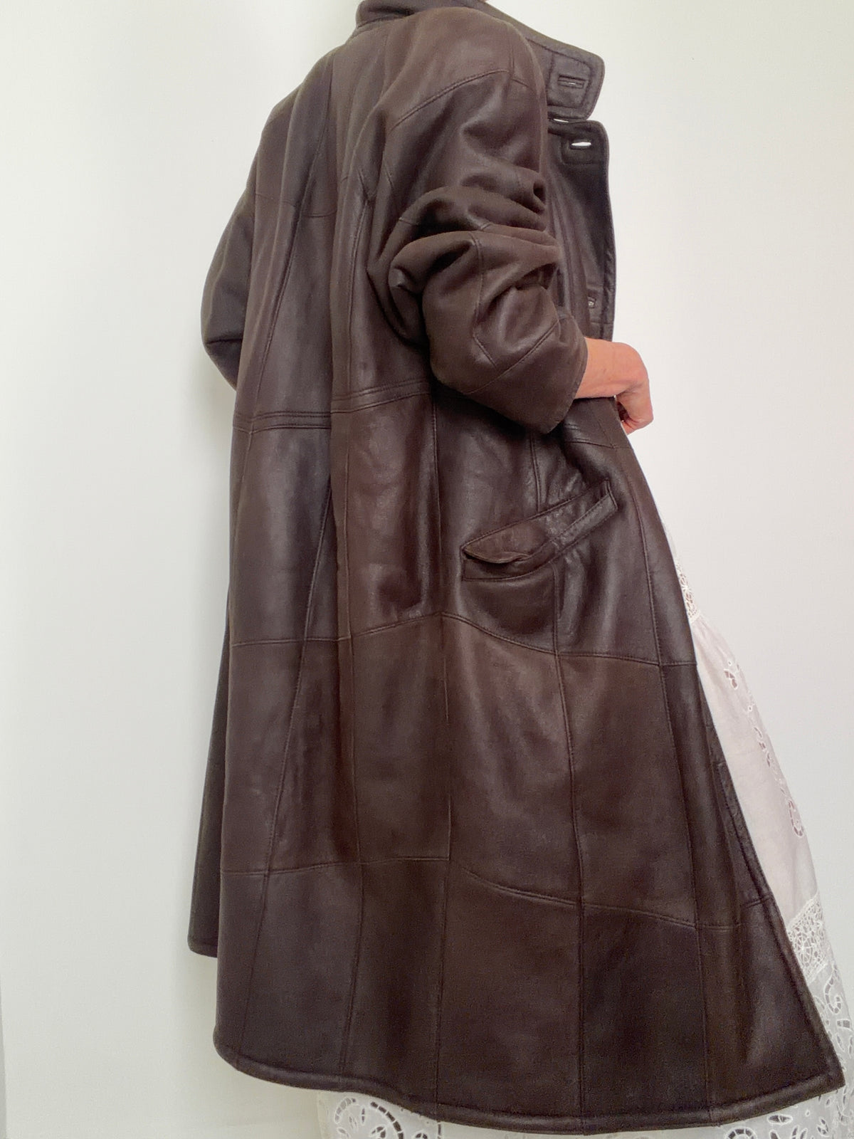 Vintage 80,s Shearling Maxi Coat
