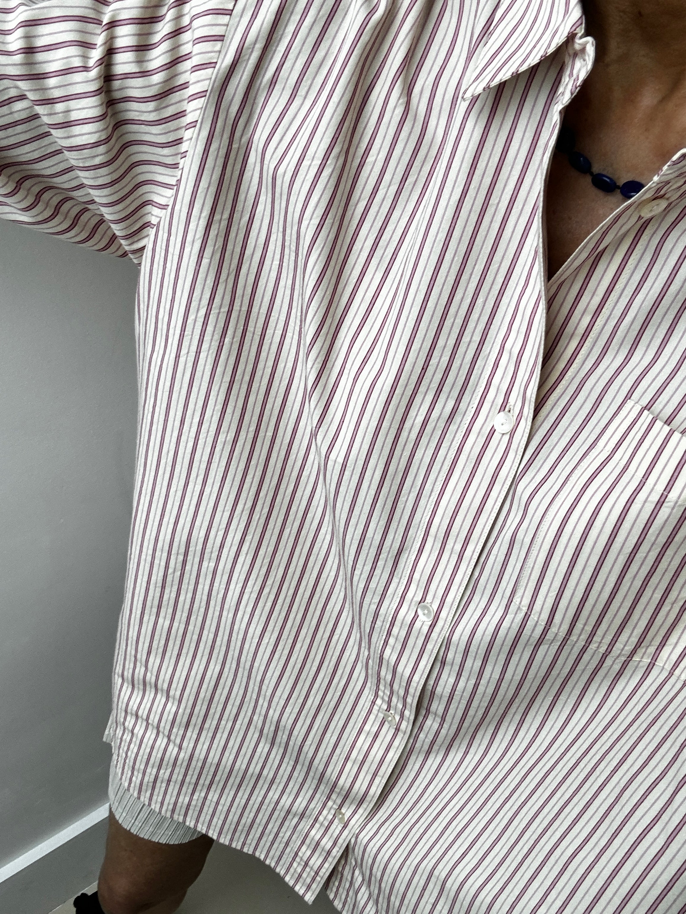 Organic Cotton Edgar Shirt Ruby Stripe