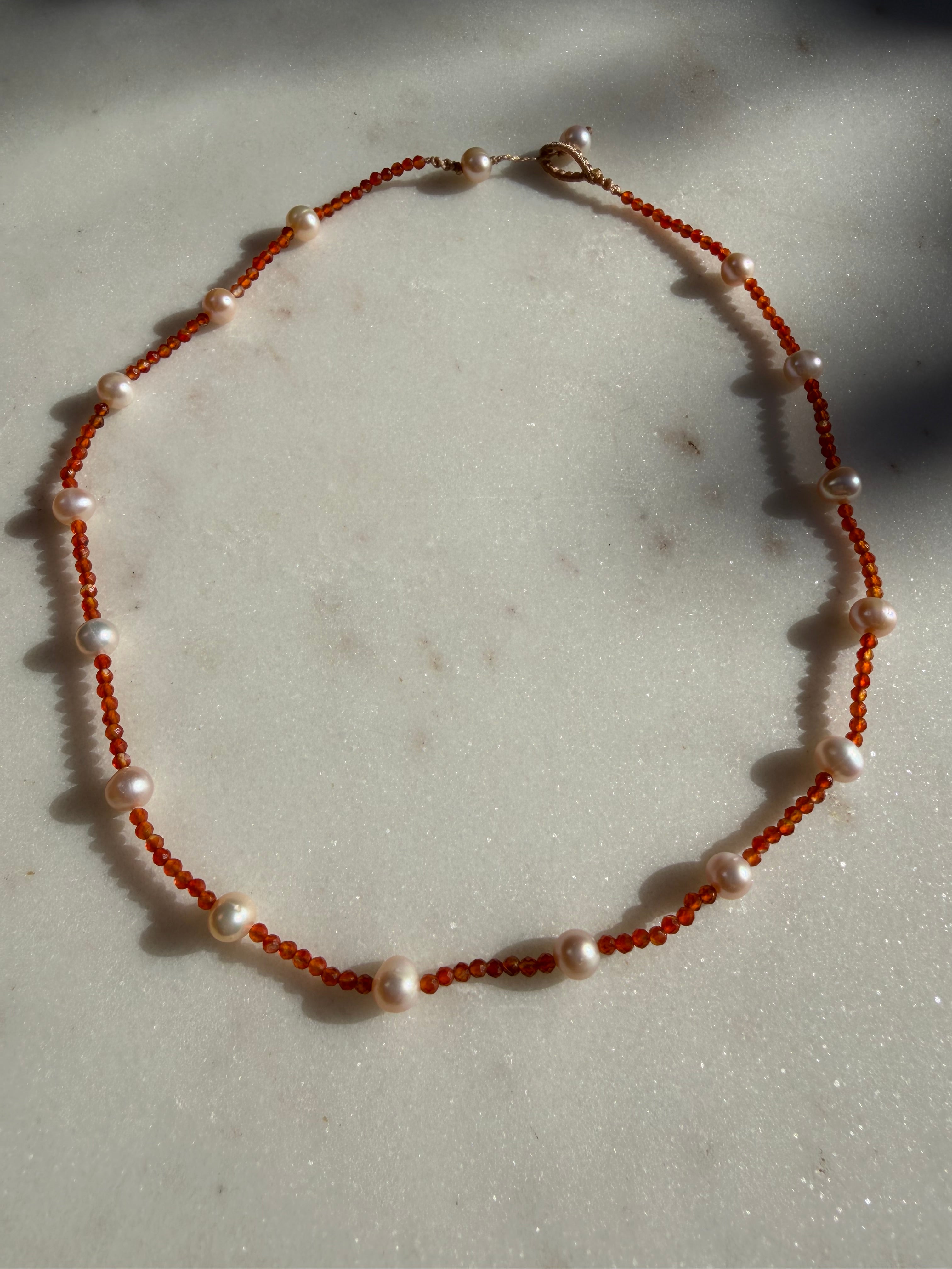 Golden Hour Pearl Necklace