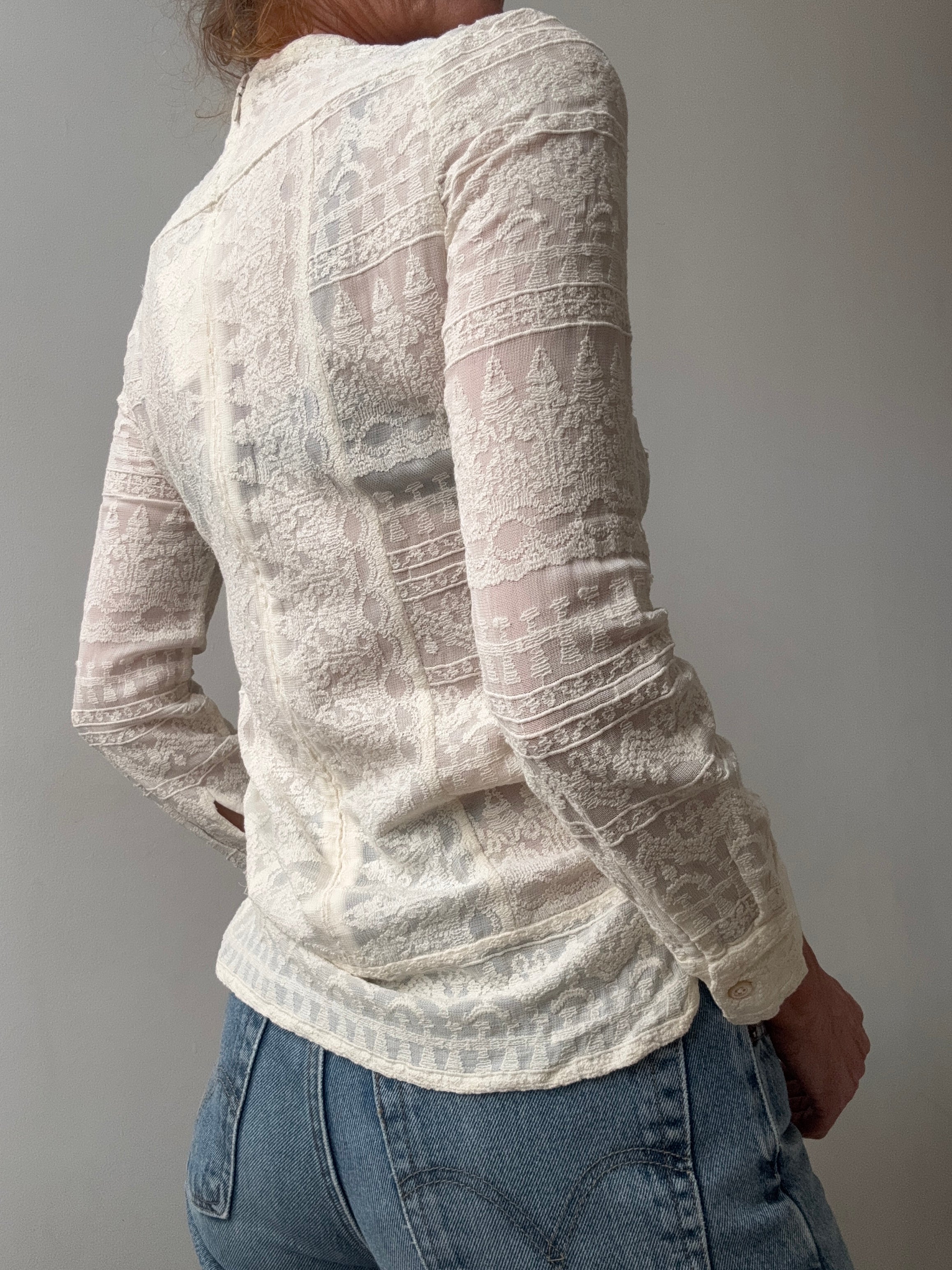 Long Sleeve Cream on Cream Top | Tops