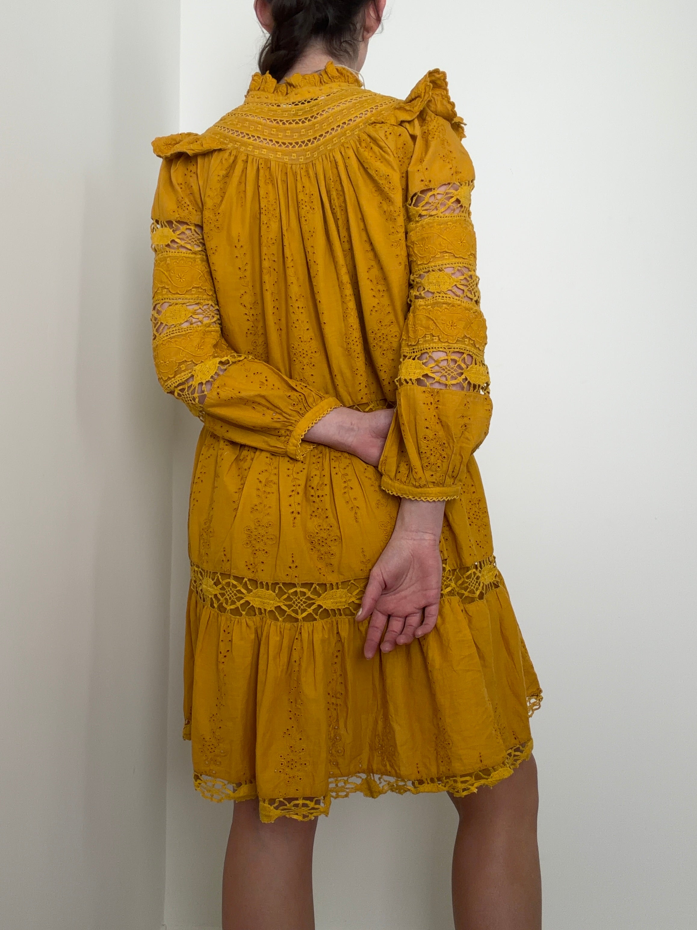 Marigold Prairie Lace Mini Dress