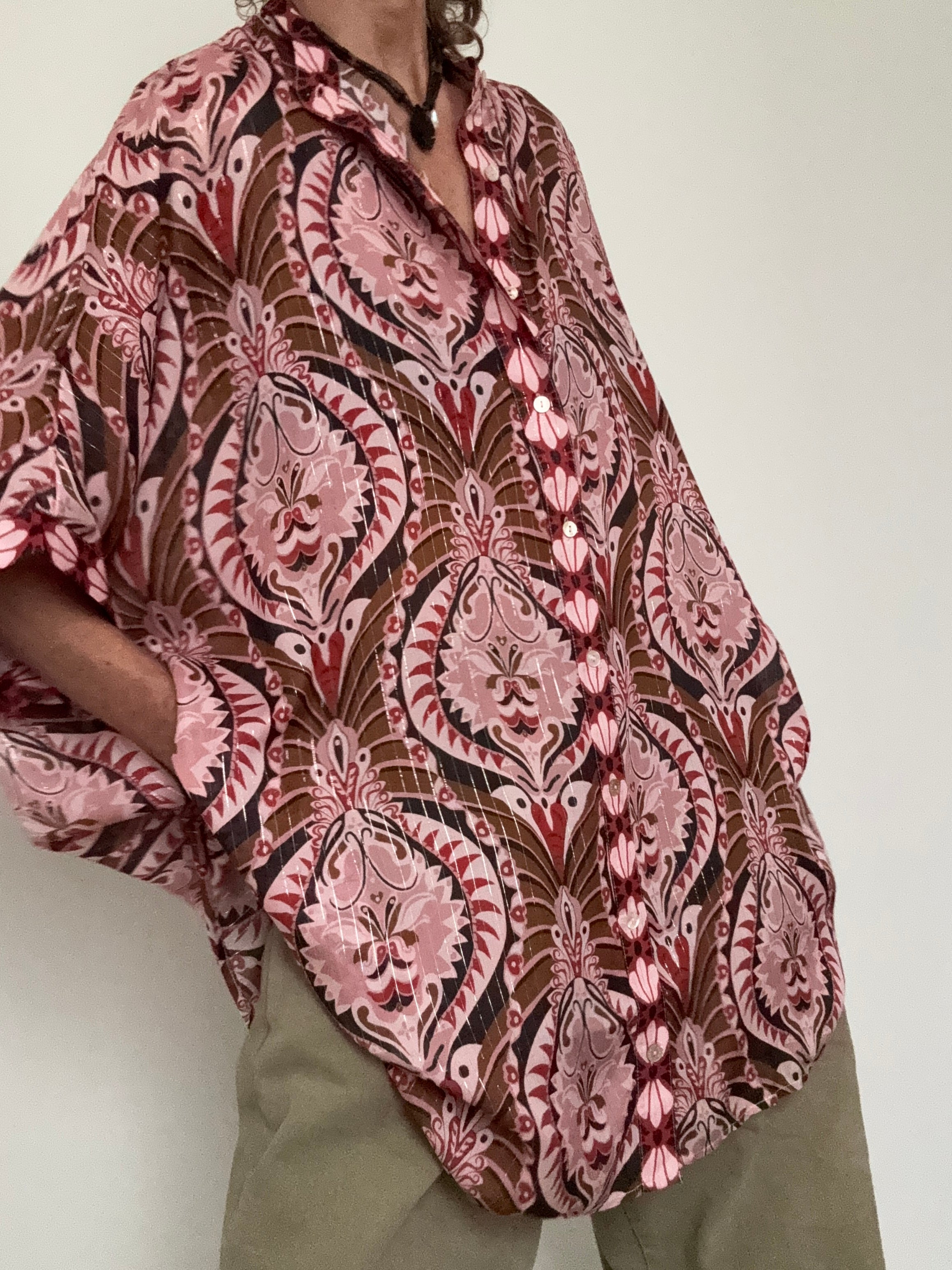 Pineapple Jewelry Metallic Thread Shirt | Shirts