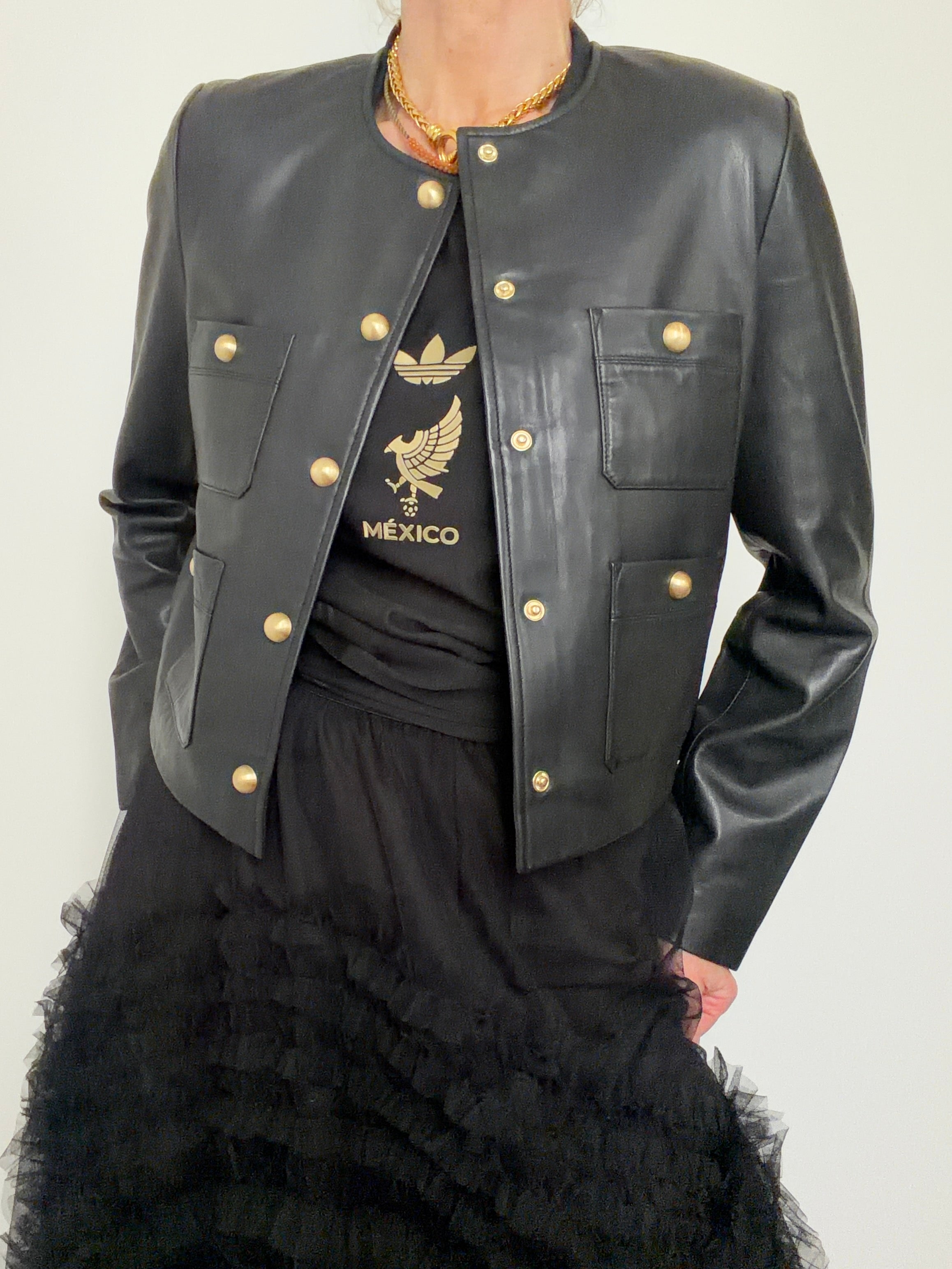 Leather Jacket With Four Pockets