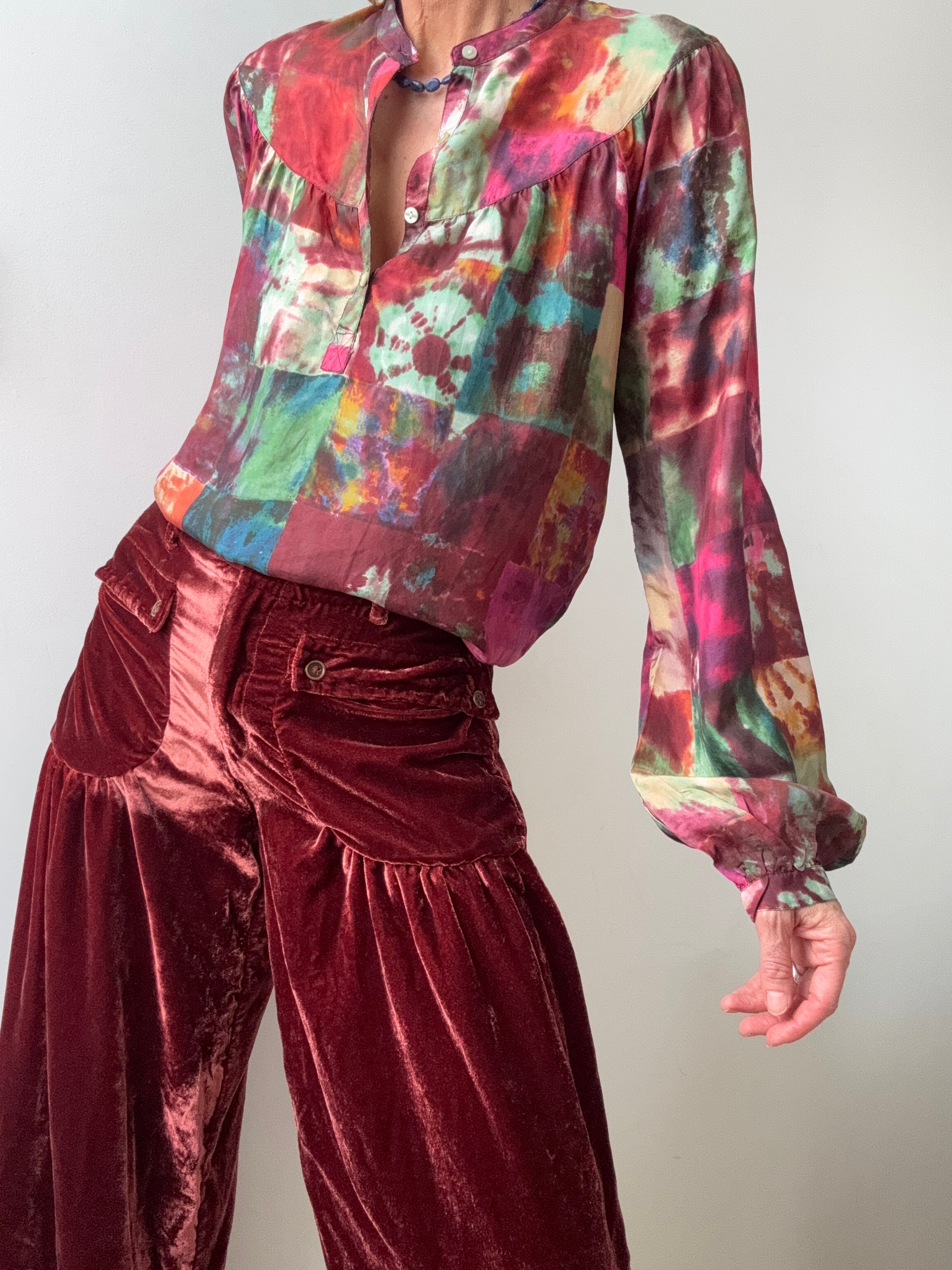 Lucky Brand Tie Dye Silk Blouse | Shirts