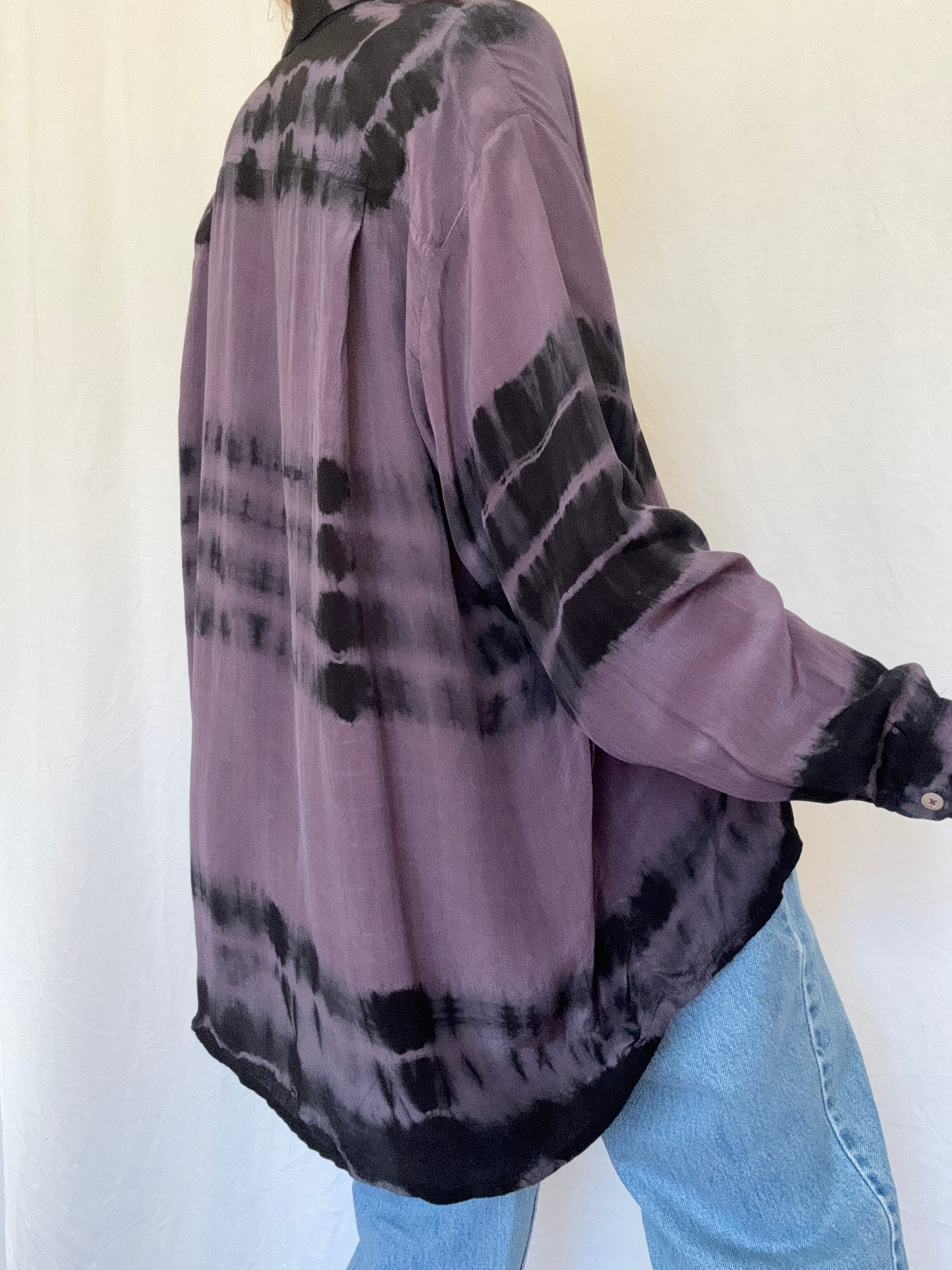 Meganne Blouse Deep Purple Tiedye | Shirts