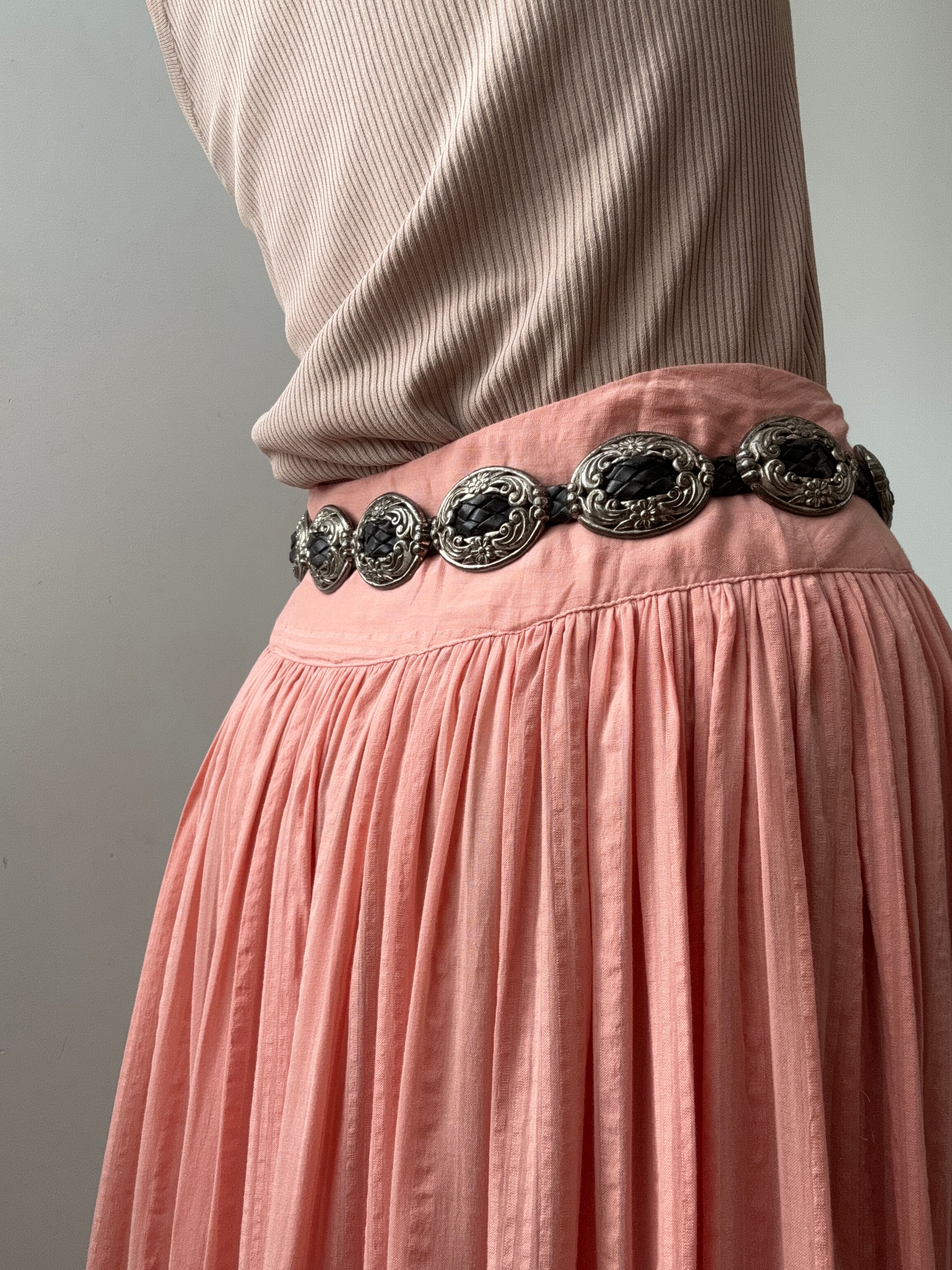 Black Vintage Flower Belt