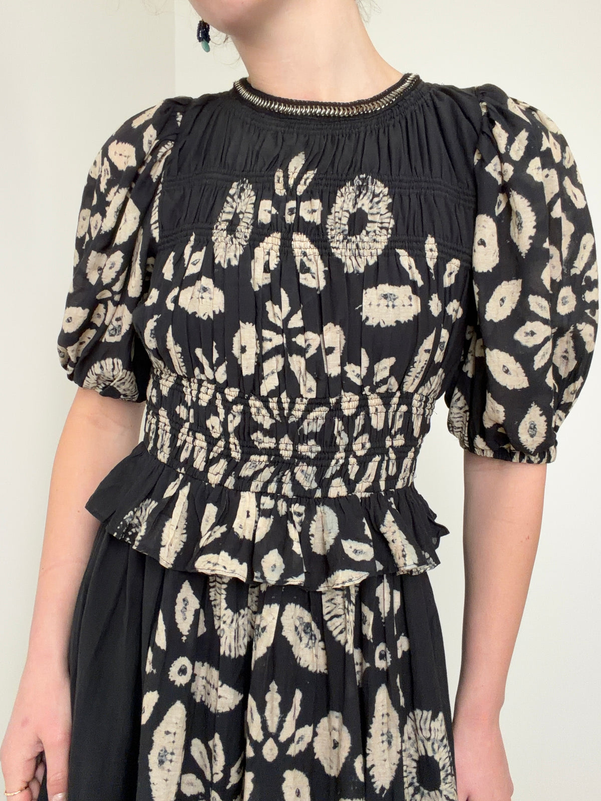 Batik Floral Midi Dress
