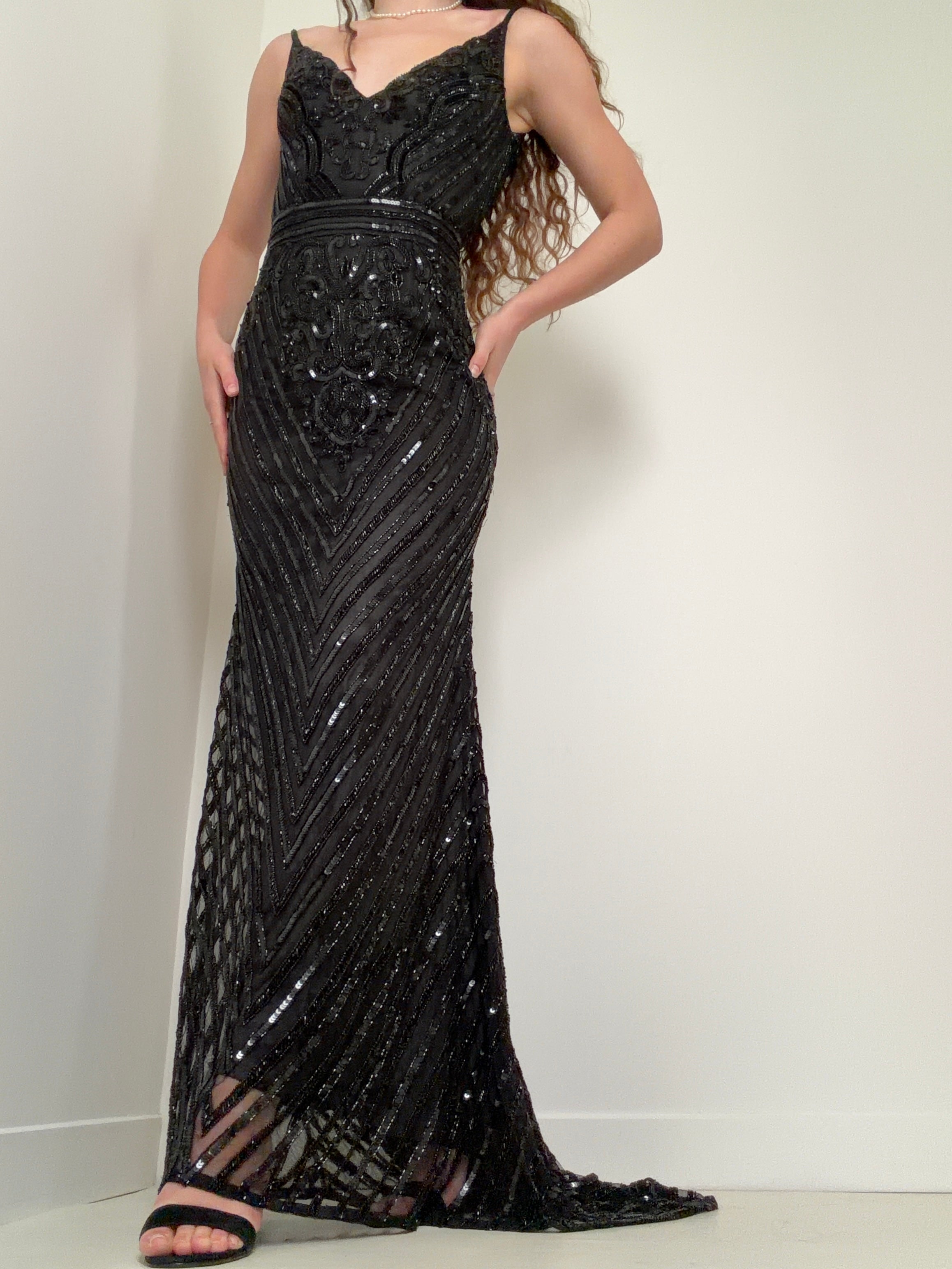 Morticia Addams Sequin Maxi