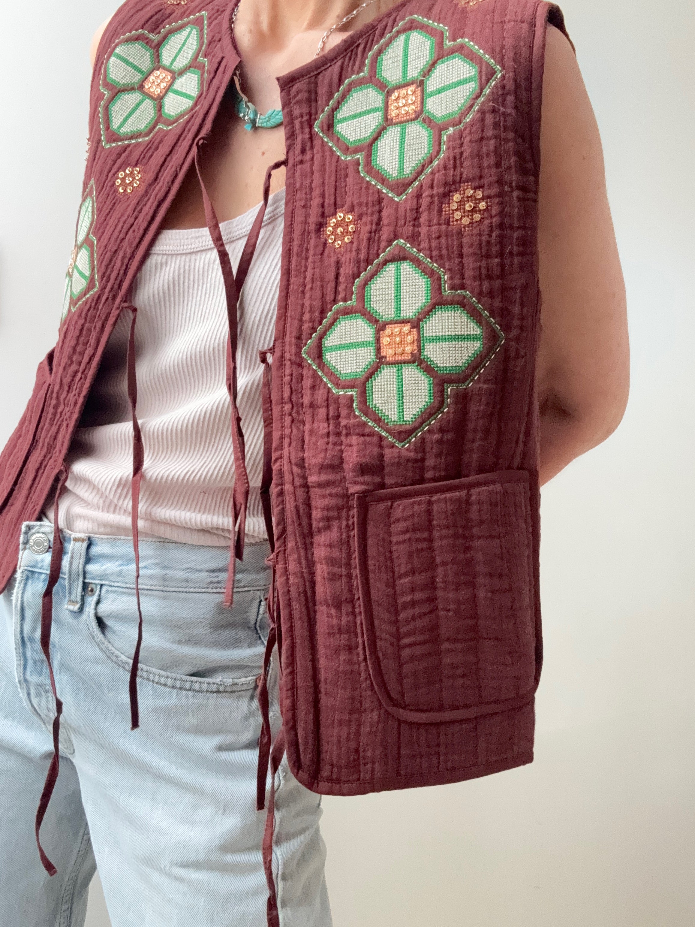 Gilet with Embroidery