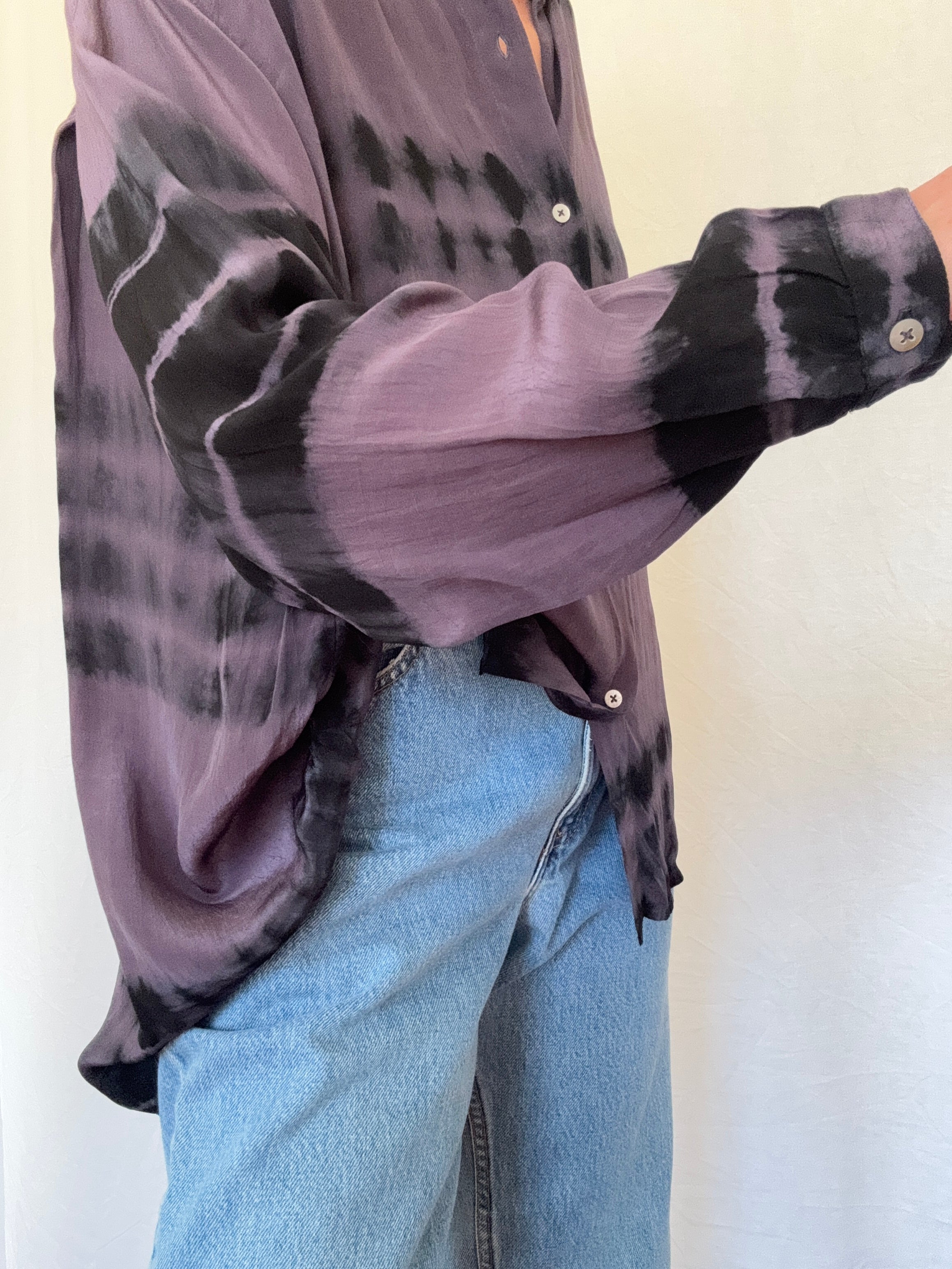 Meganne Blouse Deep Purple Tiedye | Shirts