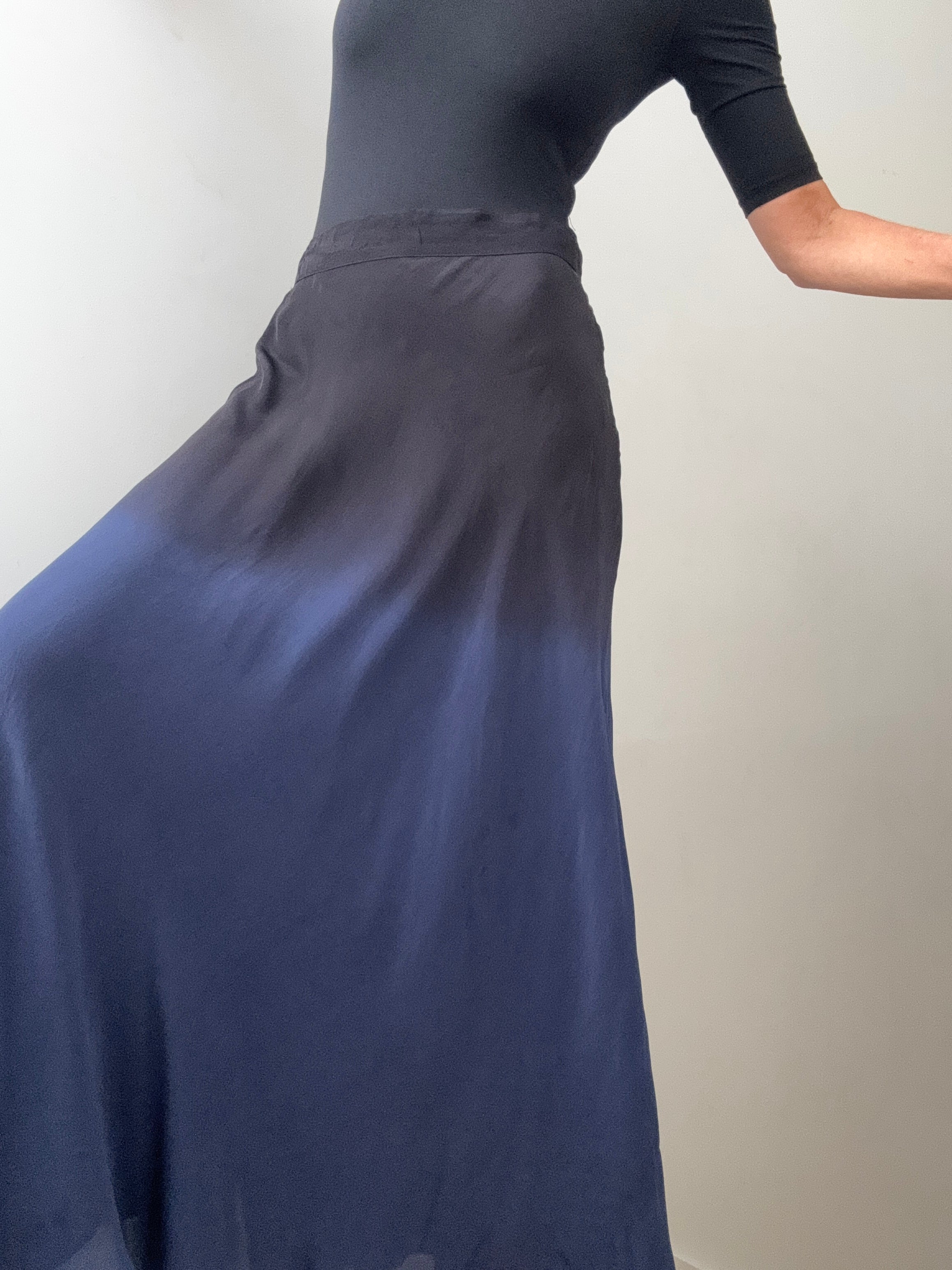 Silk Cezanne Skirt Ombre Blue