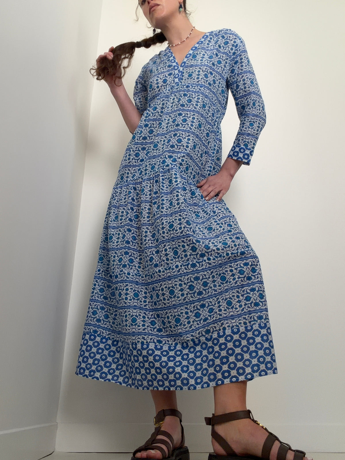Mykonos Maxi Beach Dress Blue