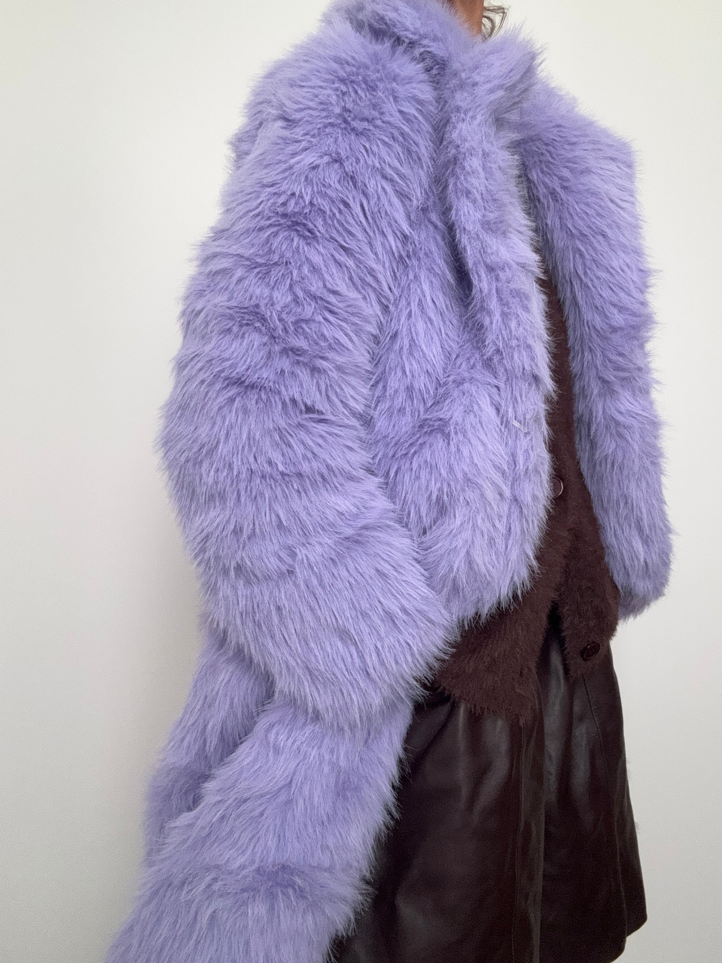 Lilac Rabbit Fur Coat