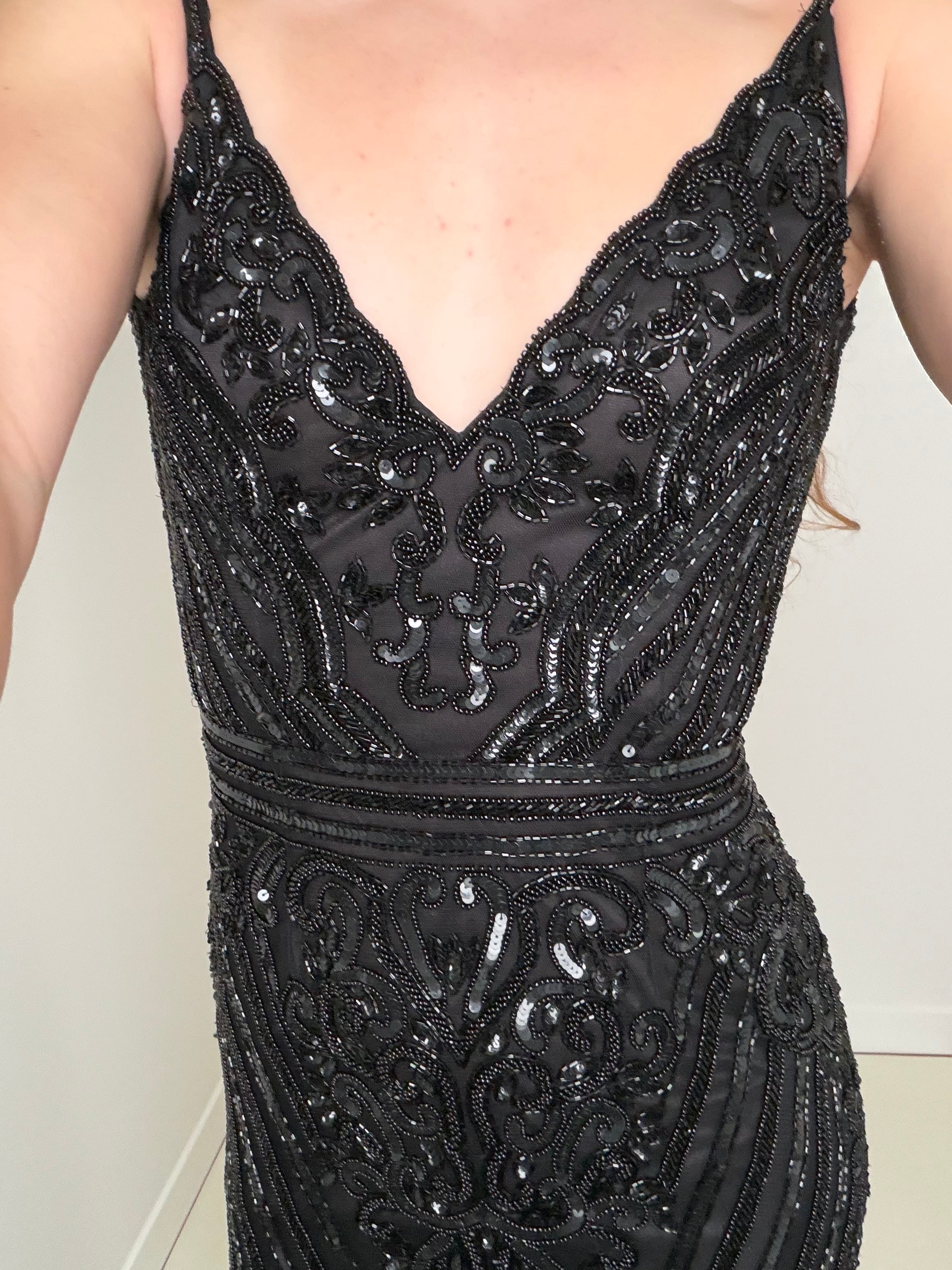 Morticia Addams Sequin Maxi