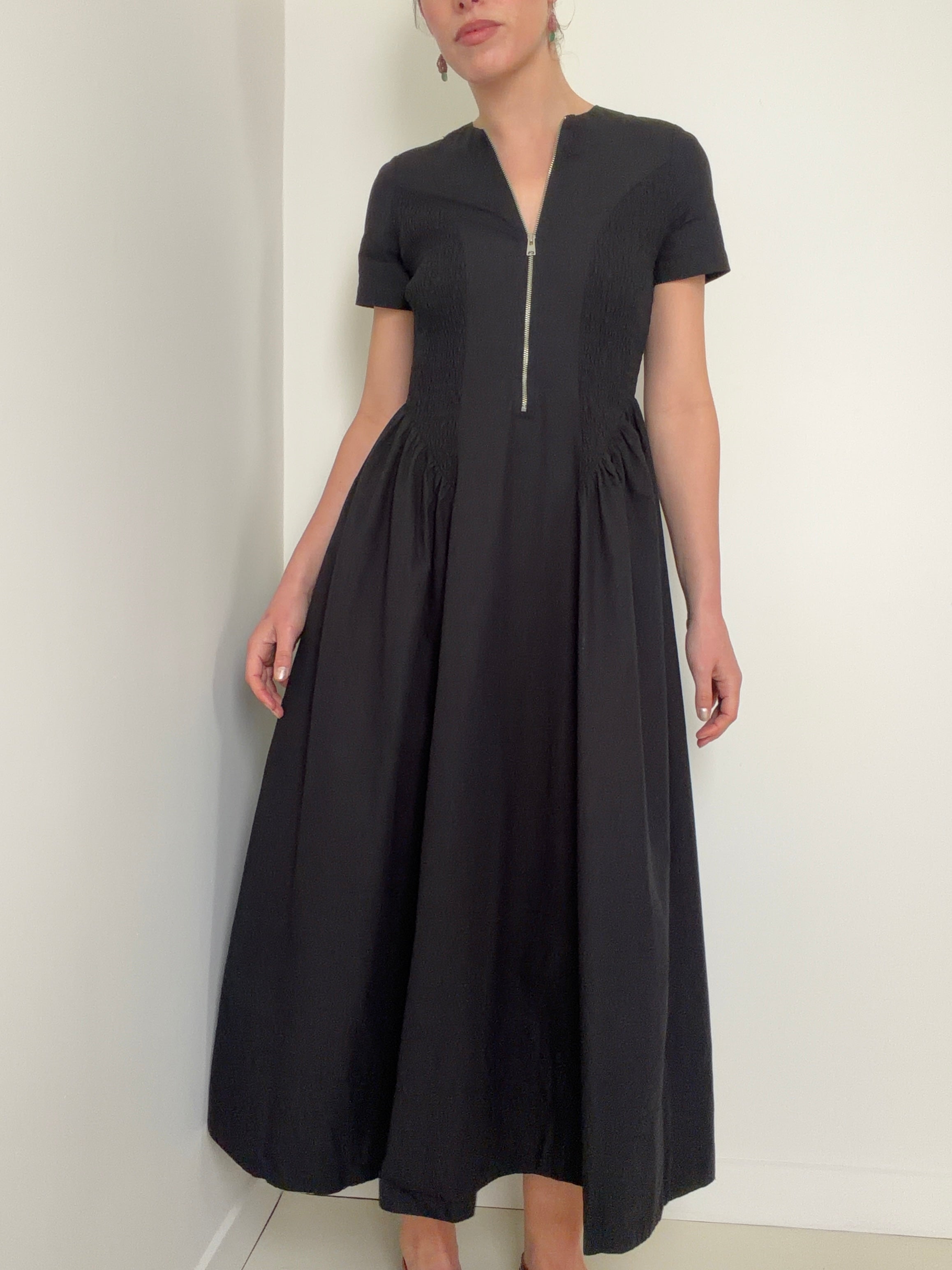 Sheena Cotton Midi Dress Black