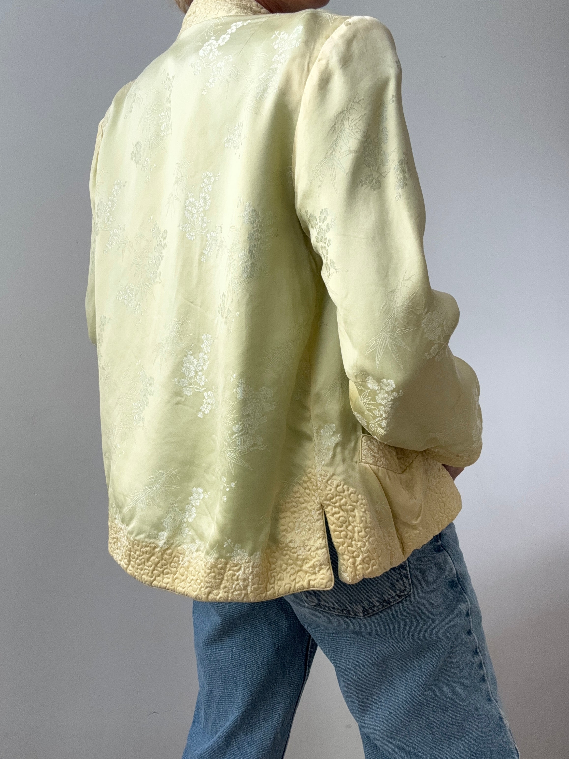 Reversible Silk Satin Jacket Gold