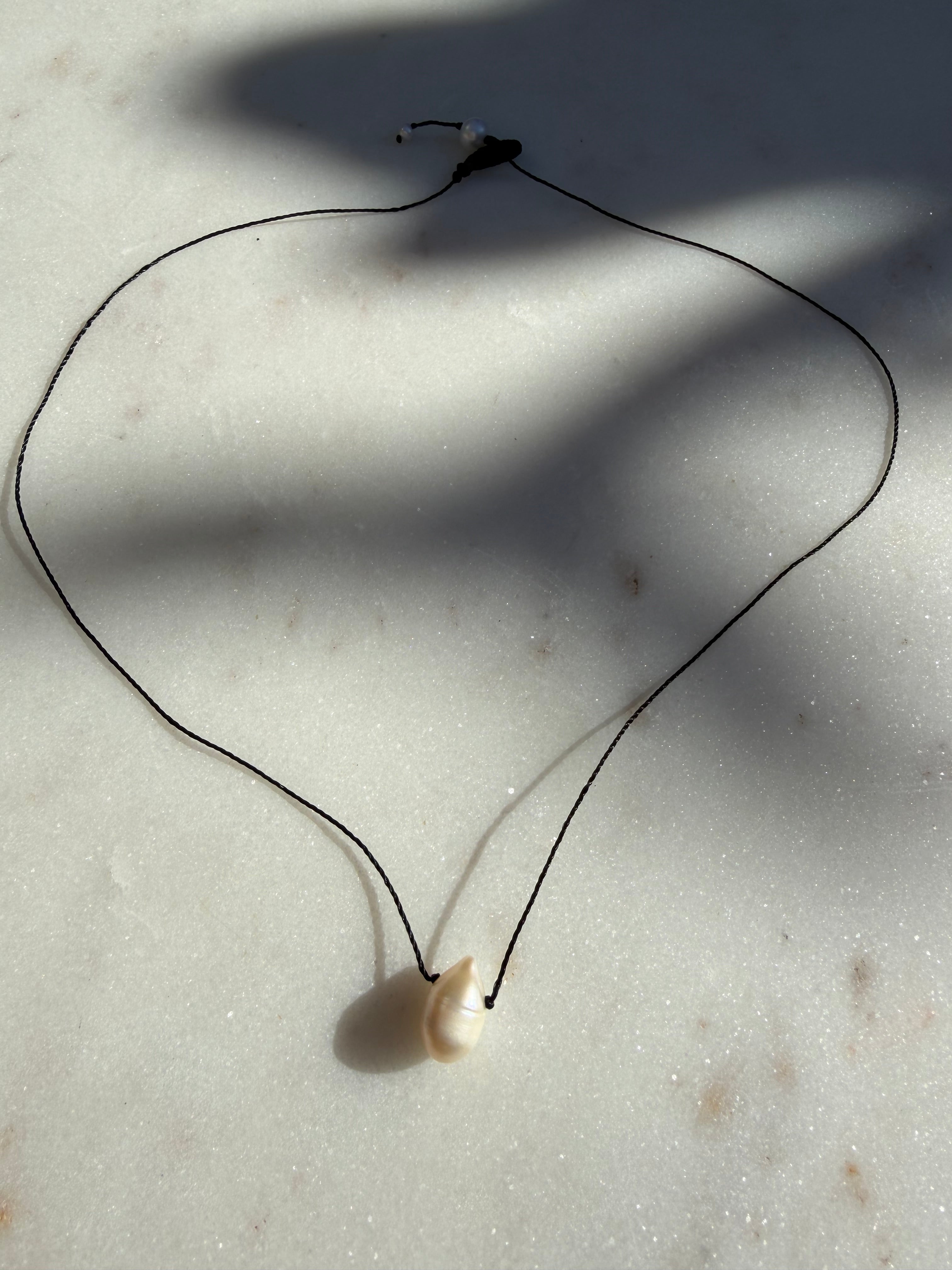 Black Thread Pearl Drop