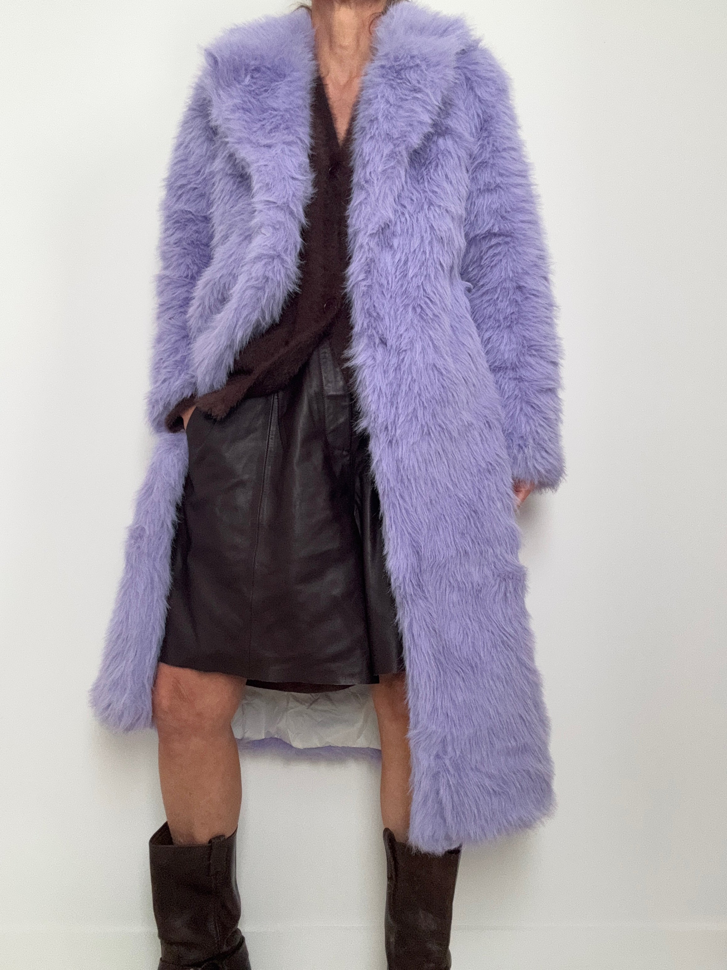 Lilac Rabbit Fur Coat