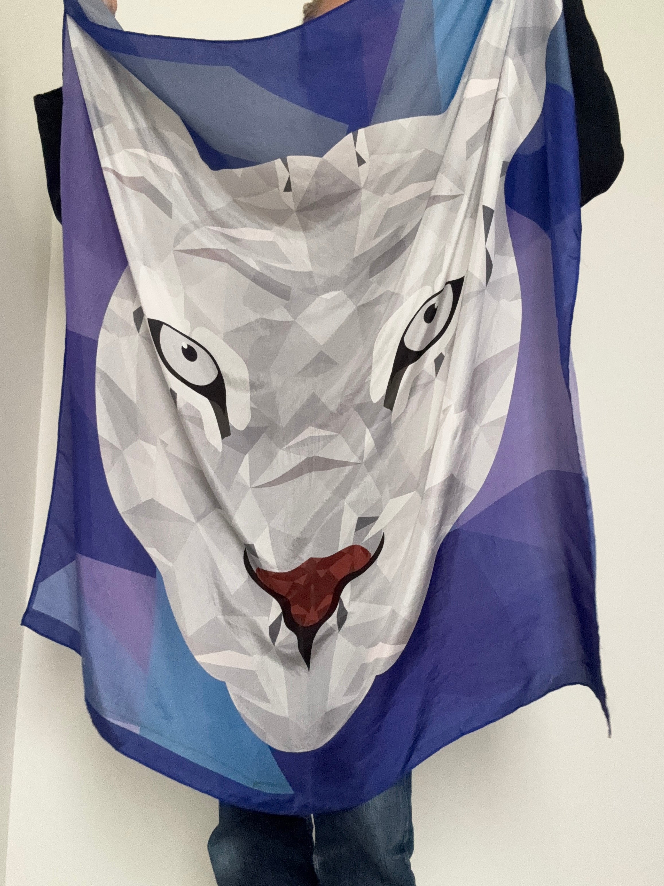 White Tiger Silk Scarf | Scarves