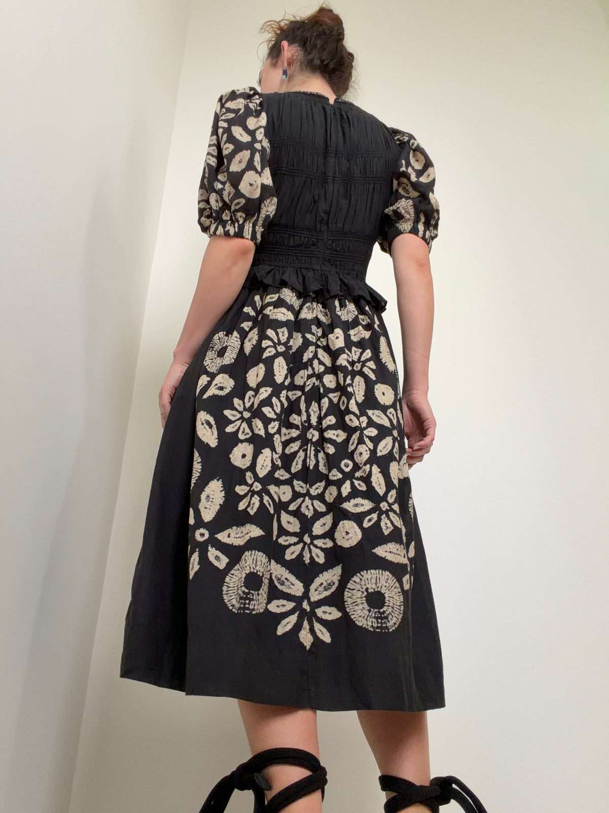 Batik Floral Midi Dress