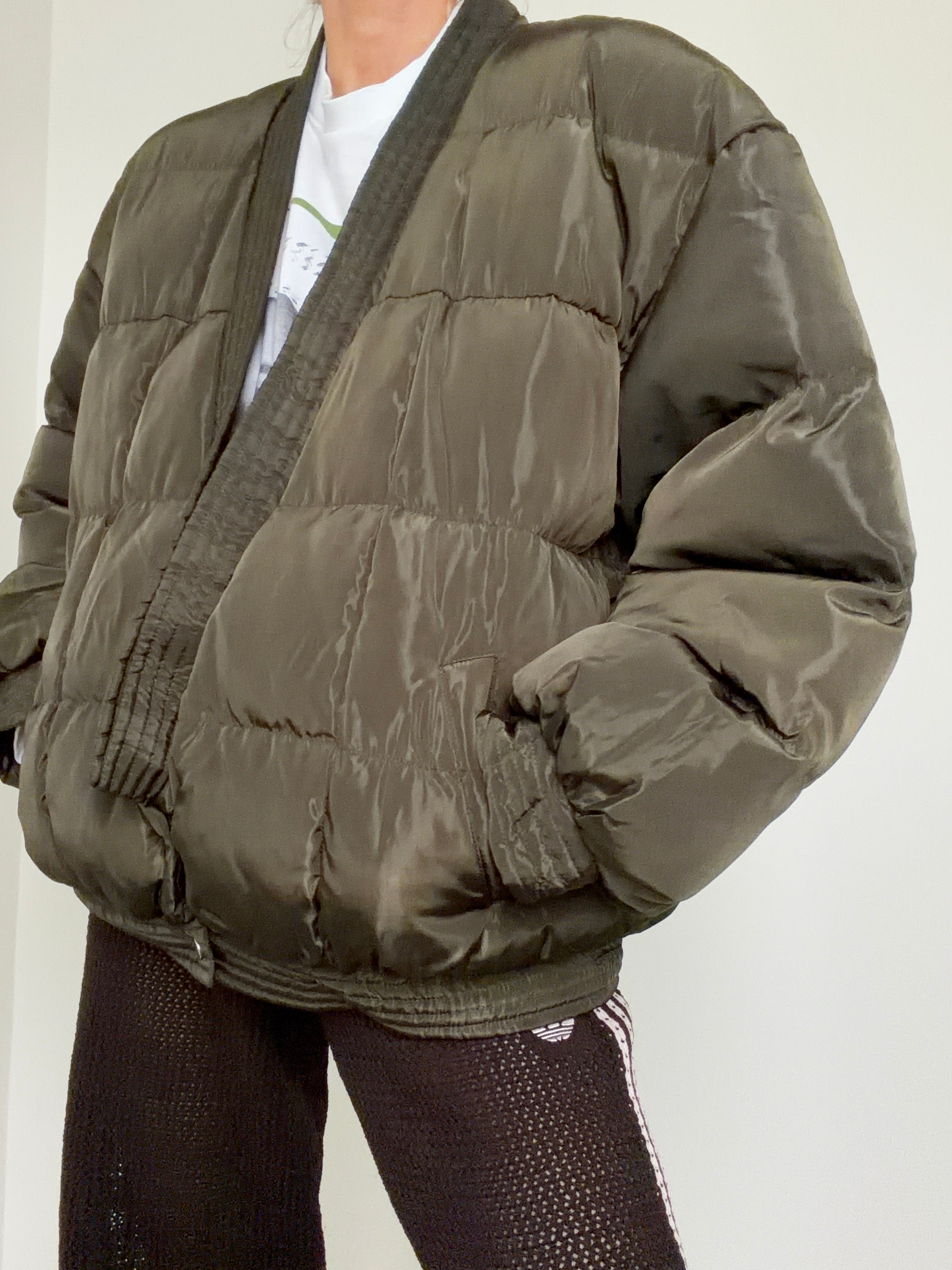 Green Kimono Puffer Jacket